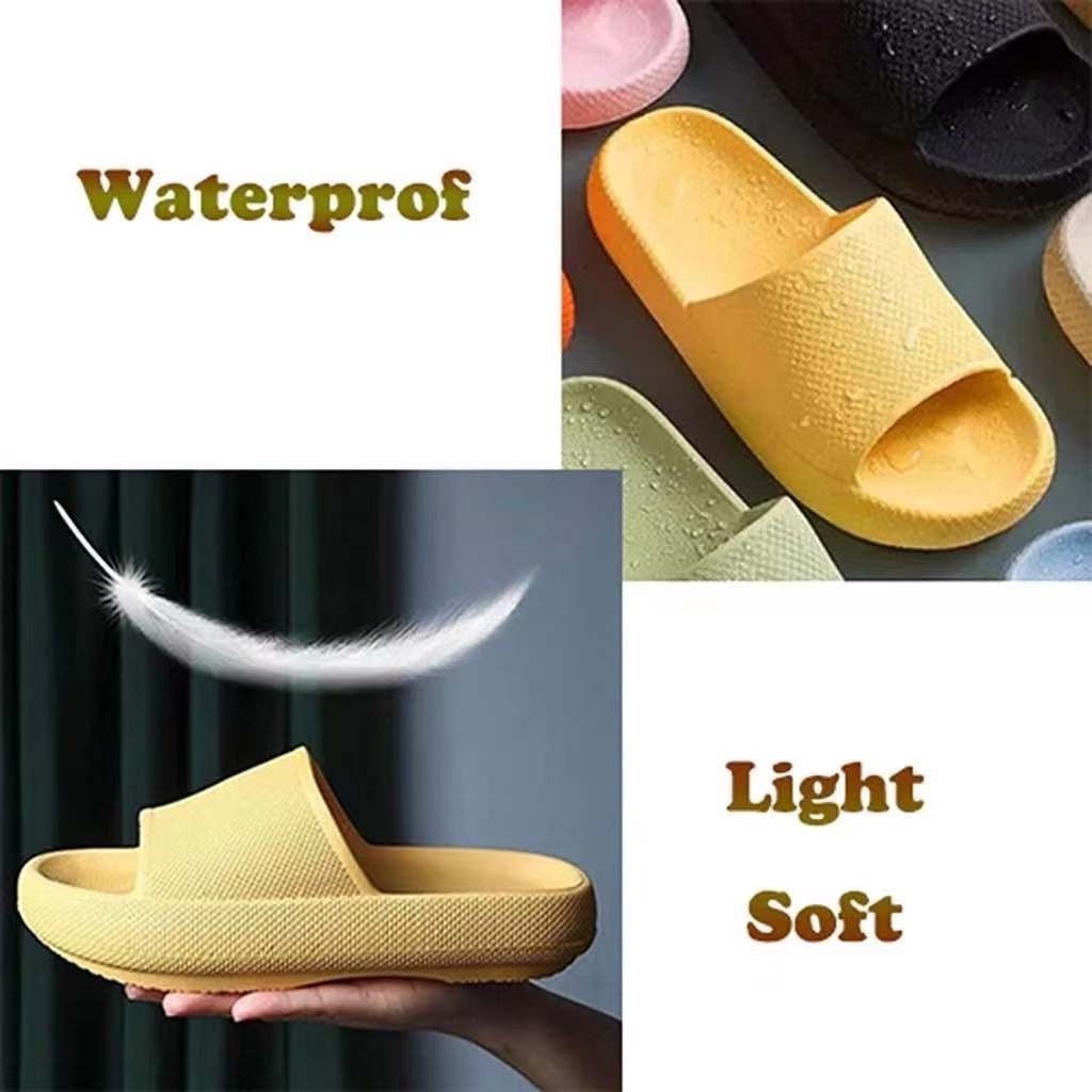 Upgrade Japanese Style Comfortable 4.0cm Thick Sole Anti-Slip Shower Slippers for Bathroom, Spa, and Office Use - Soft Memory Foam Indoor House Shoes