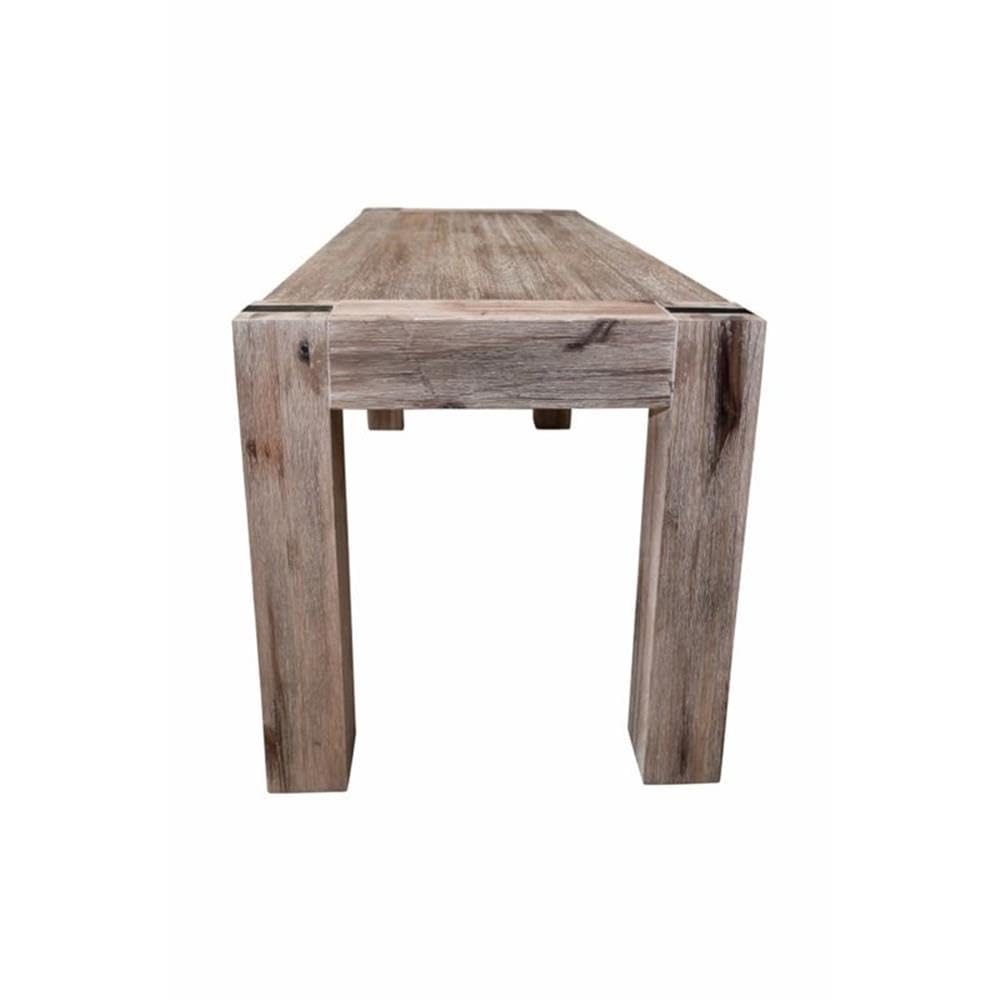 Woodstock Bench - 36 Inch Modern Farmhouse Entryway Bench with Rustic Solid Acola Wood Legs & Bronze Metal Finish | Perfect for Living Room, Hallway & Bedroom Decor