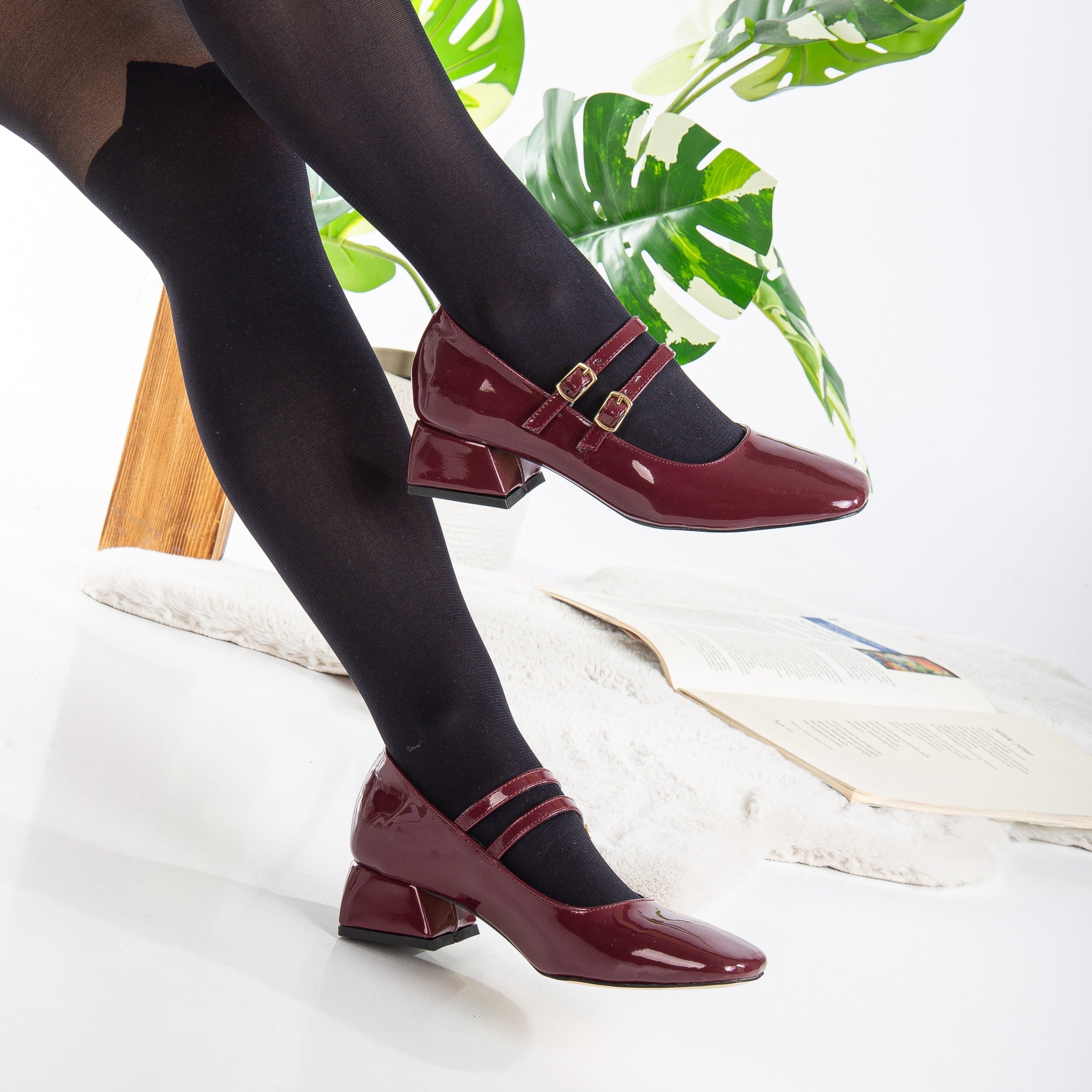 Lizbeth Red Cherry Mary Jane Shoes for Women - Comfortable & Stylish Flats for Casual Wear, Work, and Special Occasions