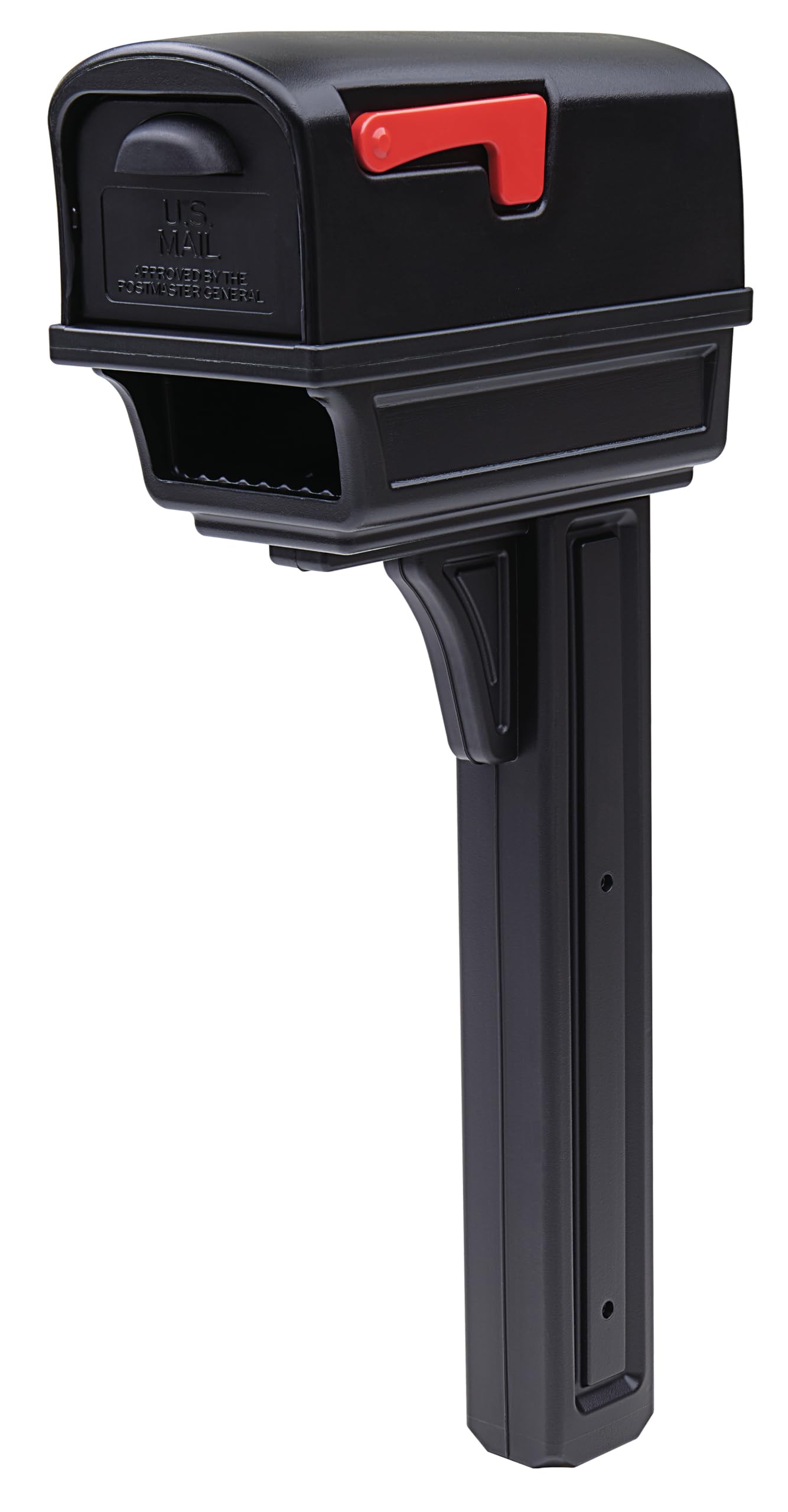 Gentry Plastic Dual Access Mailbox and Post Kit - Large Capacity Black Mailbox for Home & Office (GGC1B00AM) | Secure Mail Delivery with Weatherproof Design