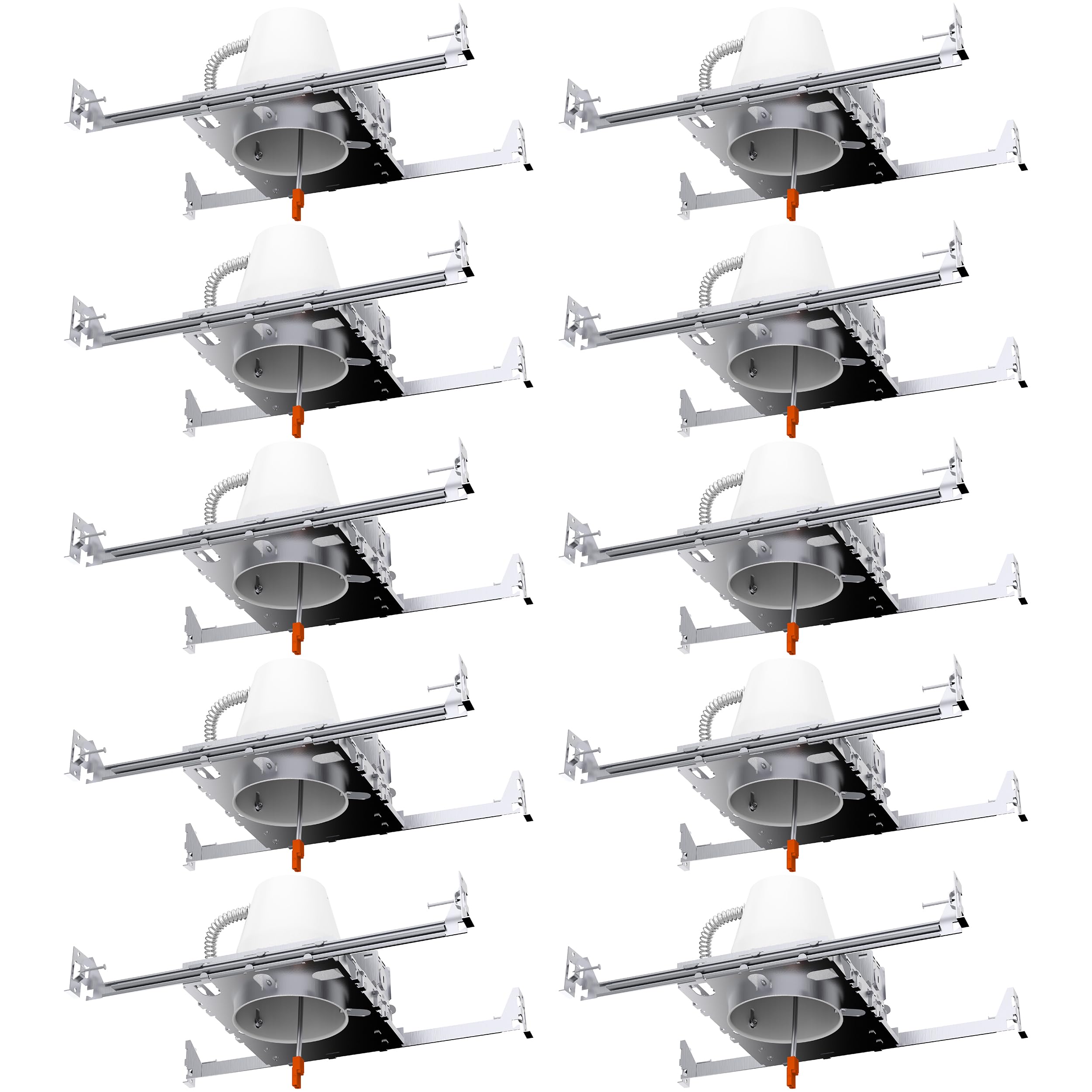 Sunco 10 Pack 4 Inch Recessed Lighting Housing Can Light - New Construction Air Tight Steel Ceiling Can, 120-277V Hard Wired with TP24 Connector - Easy Install IC Rated UL Listed - Perfect for Living Rooms, Kitchens & Commercial Spaces