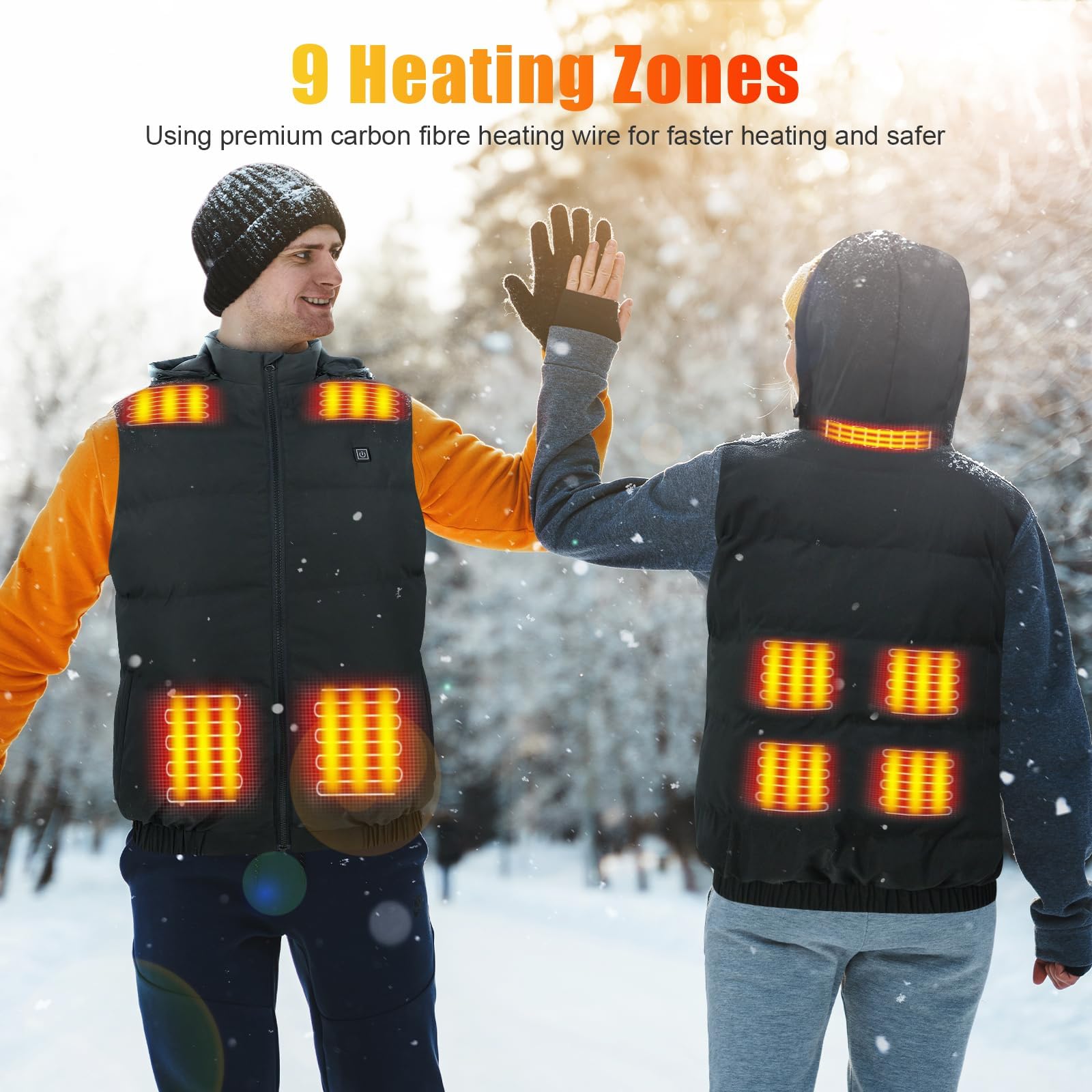 Rrtizan Heated Vest for Men & Women - Lightweight Electric Warming Jacket with Rechargeable Battery Pack - Perfect for Winter Outdoor Activities, Hunting, Skiing, and Cold Weather Adventures