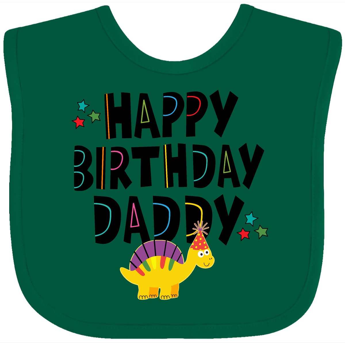 Inktastic Happy Birthday Daddy Baby Bib - Cute & Soft Cotton Bib for Infants & Toddlers - Perfect for Birthday Parties, Photo Shoots & Special Occasions