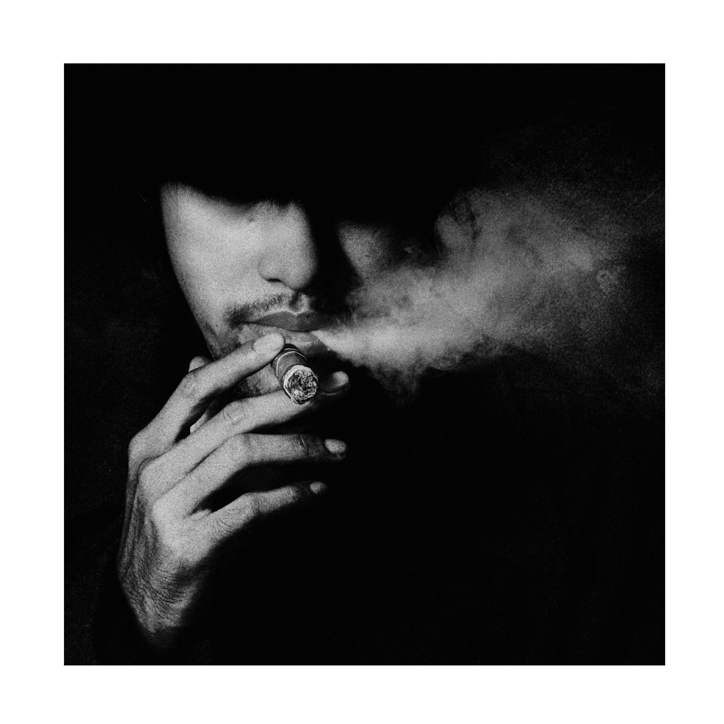 Jay Satriani 'Smoking In The Dark' Canvas Wall Art Print - Modern Abstract Painting for Living Room, Bedroom & Office Decor