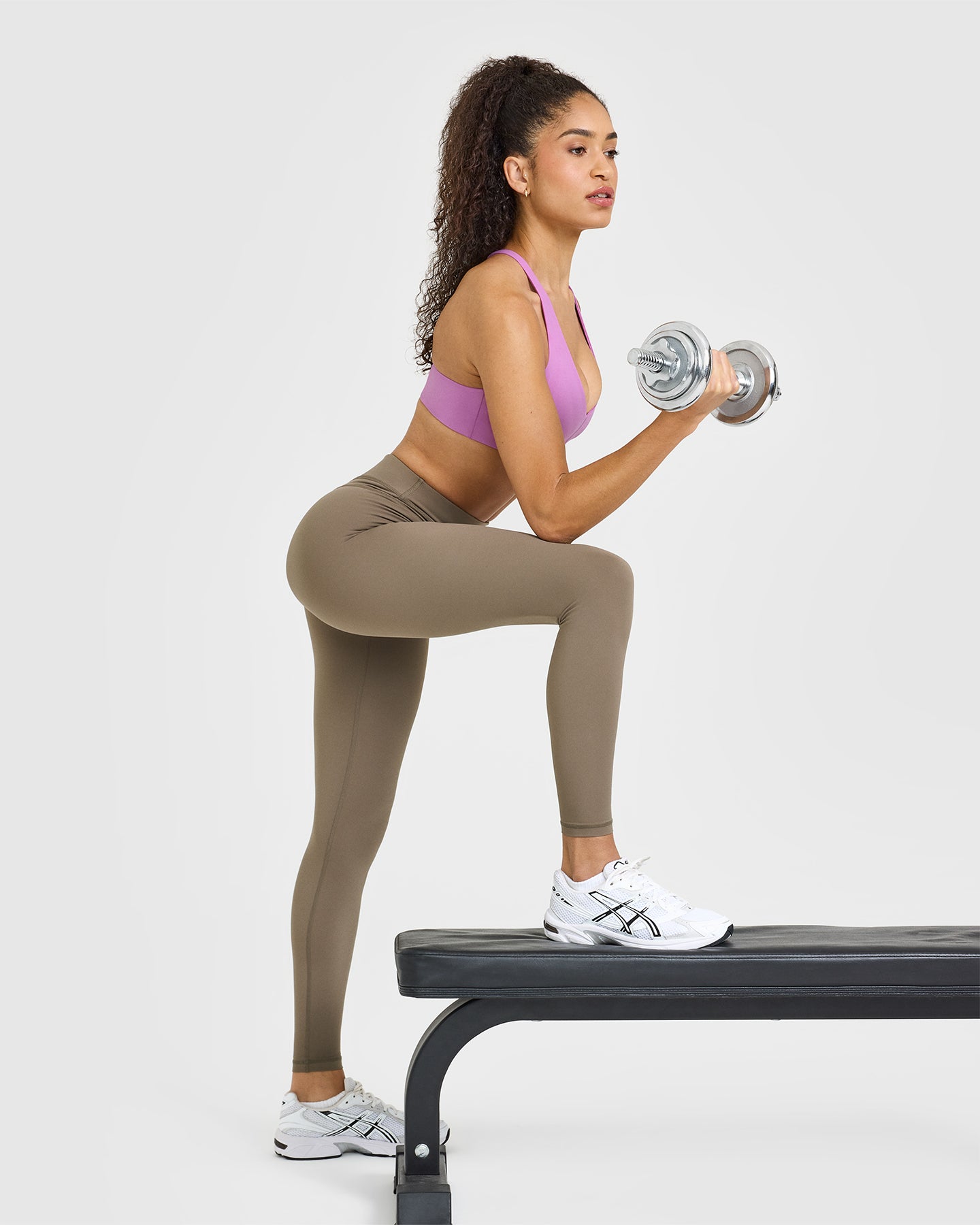 High Waisted Leggings for Women - Seamless Tummy Control Yoga Pants in Moss Brown | Perfect for Workout, Yoga & Everyday Comfort
