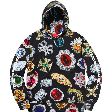 Supreme Jewels Hooded Sweatshirt for Women - Trendy Streetwear Pullover with Unique Jewel Embellishments | Perfect for Casual Outfits, Gym Wear & Urban Fashion