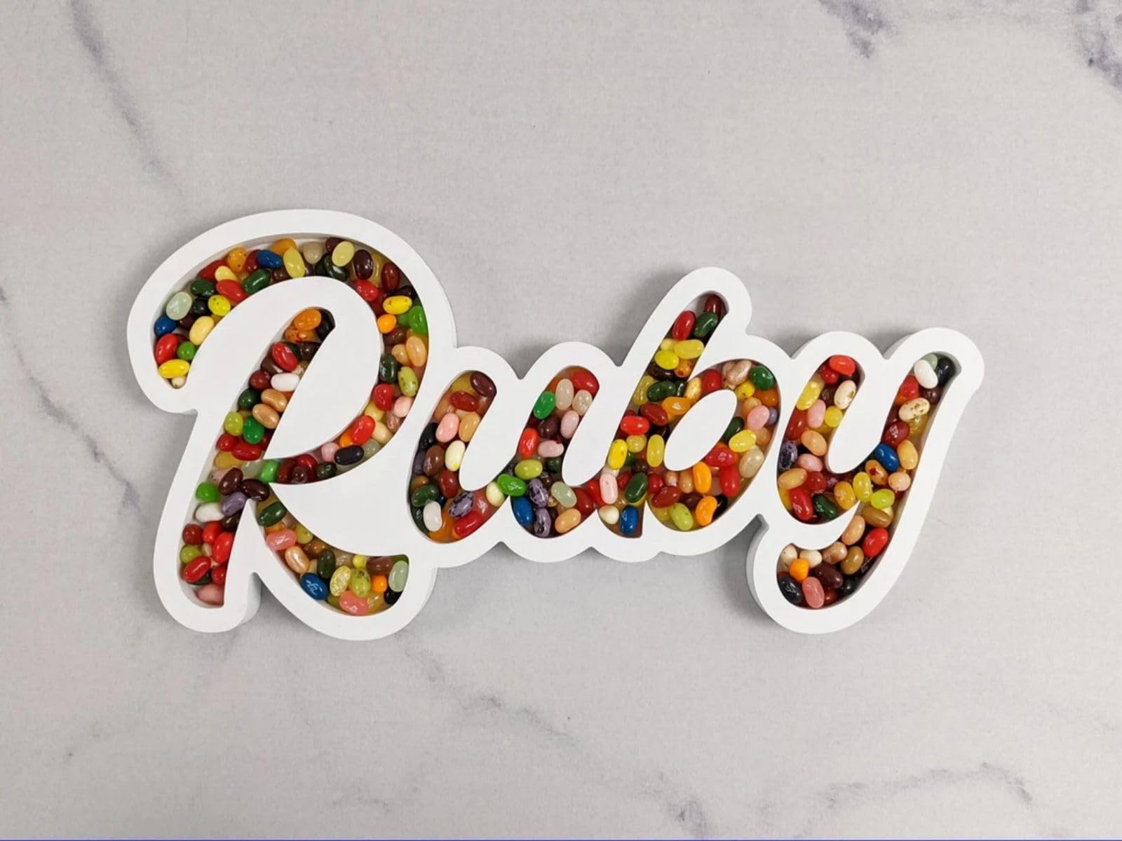 Custom Candy Tray 8.5 Inch - Personalized Fillable Letter Candy Dish for Party Decor, Wedding Dessert Table, Baby Shower & Holiday Celebrations