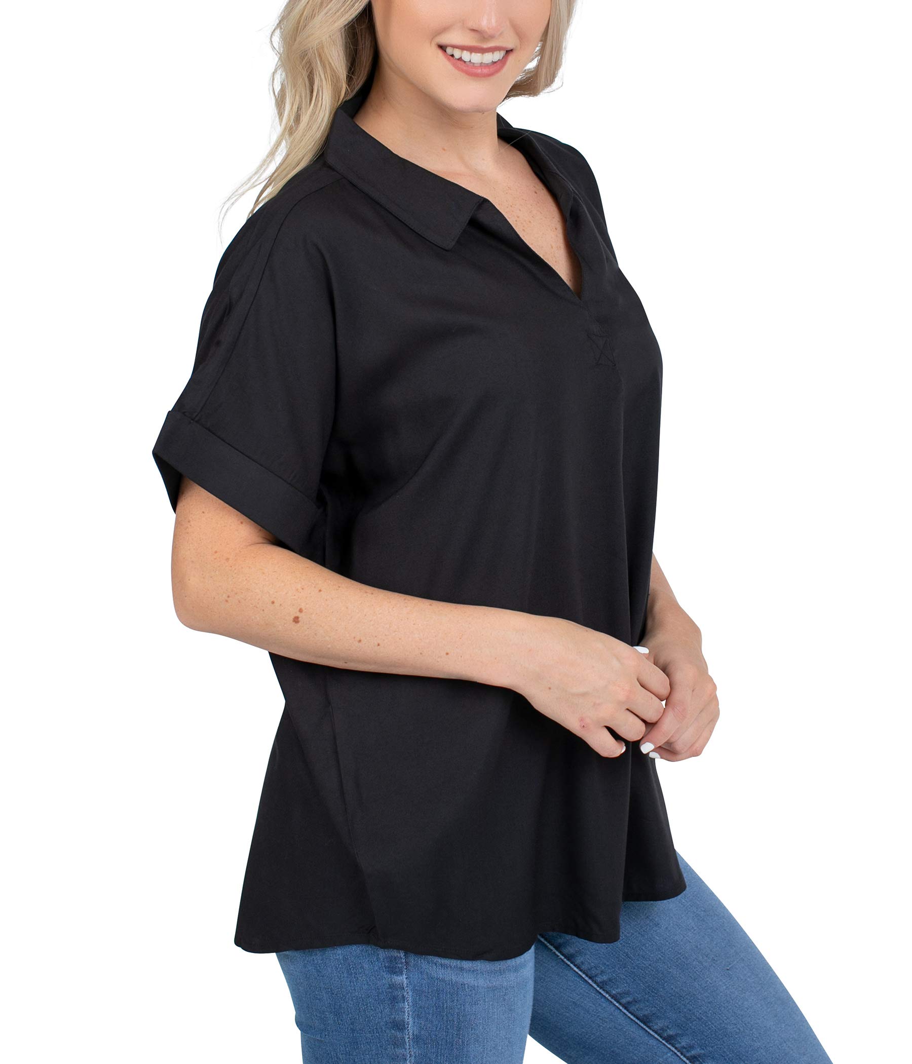 UG Apparel Women's Dolman Top - Soft Loose Fit Long Sleeve Tunic Blouse for Casual Wear, Work & Layering | Plus Size Options Available