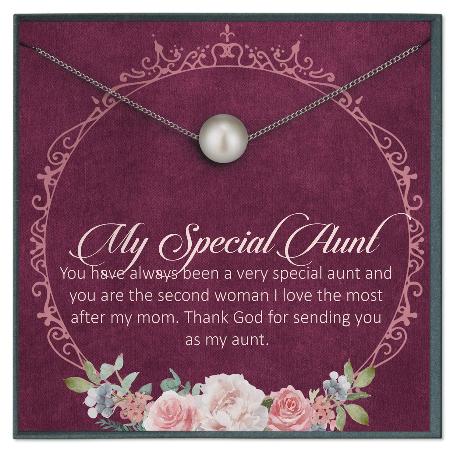 Best Aunt Ever Necklace - Personalized Aunt Jewelry Gift from Niece - Engraved Inspirational Aunt Quotes - Perfect for Birthday, Christmas & Mother's Day Gifts