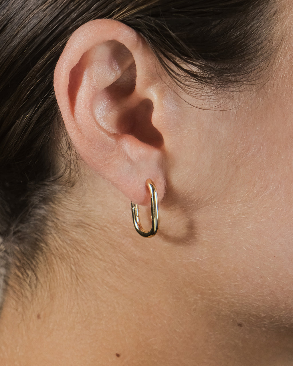 Josie Rectangular Hoop Earrings for Women - Sterling Silver Minimalist Dangle Earrings - Elegant Everyday Jewelry for Work, Party & Date Night