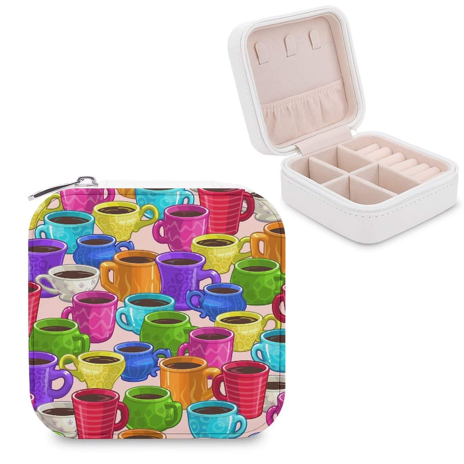 Elegant PU Leather Jewelry Organizer Box for Women - Compact Travel Jewelry Case with Storage Compartments for Rings, Earrings, Necklaces & Bracelets - Perfect for Home Display, Travel & Gift Giving