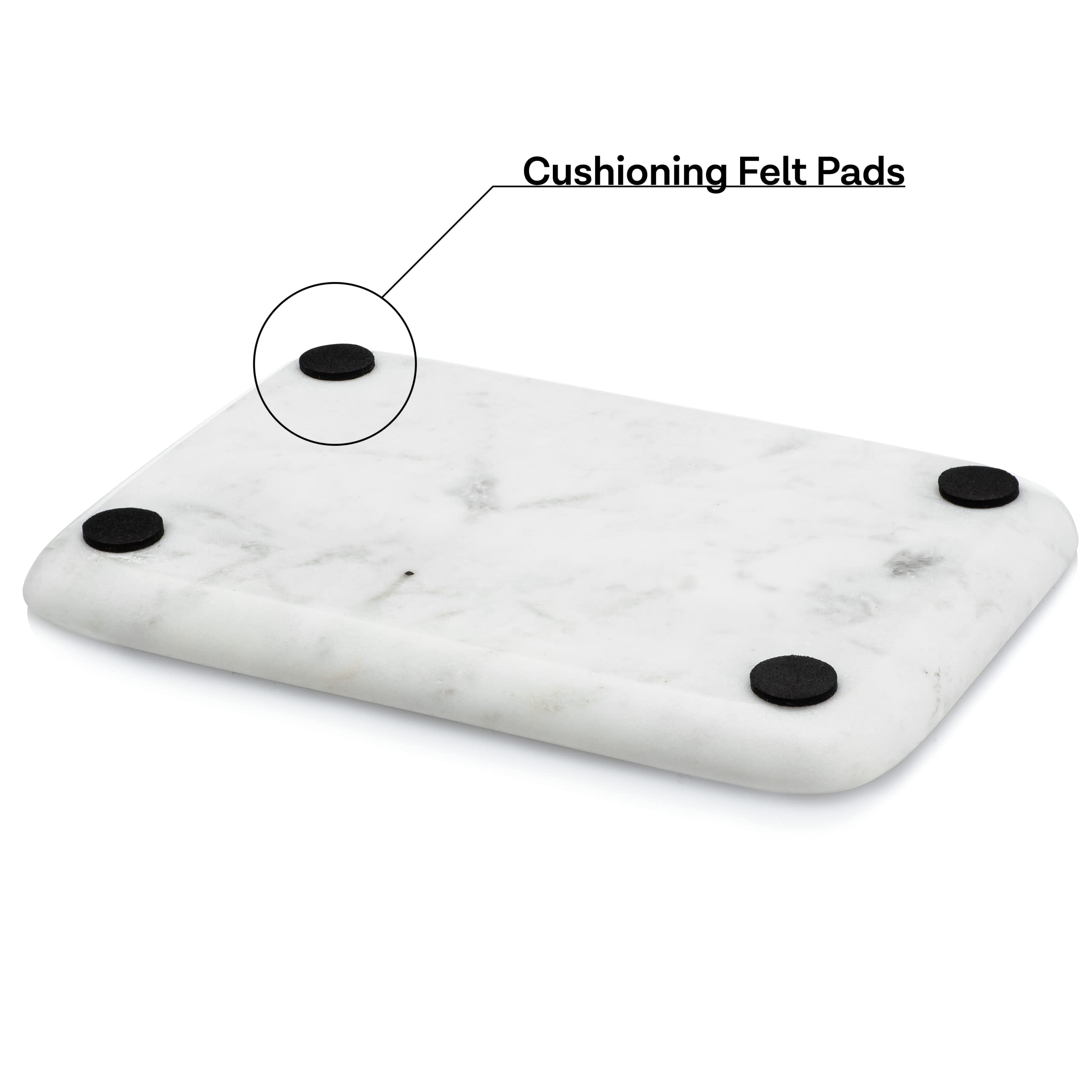 Beau Brummell Solid White Marble Jewelry Tray - Handcrafted 100% Real Marble Organizer for Rings, Watches & Keys | Perfect for Bathroom Vanity, Dresser, Nightstand or Office Desk | 6.5x4.5x0.5 Inch Elegant Home Decor