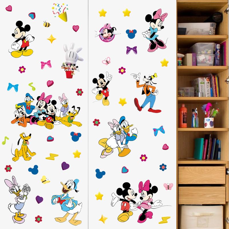 HeyAlpha Removable Cartoon Mouse Wall Stickers for Kids - DIY Nursery, Bedroom & Playroom Decor - Fun & Easy Wall Decoration for Girls & Boys