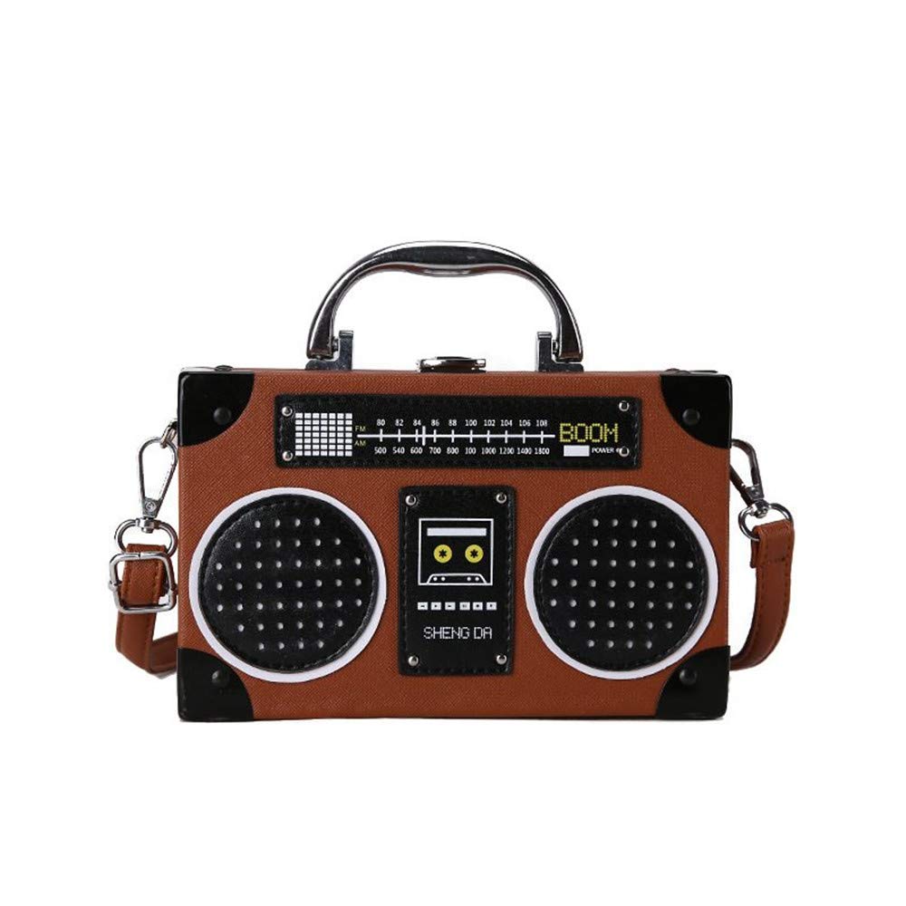 Vintage Radio Shaped Crossbody Bag for Women - Retro Clip Clasp Shoulder Purse & Handbag - Perfect for Concerts, Travel, and Everyday Use