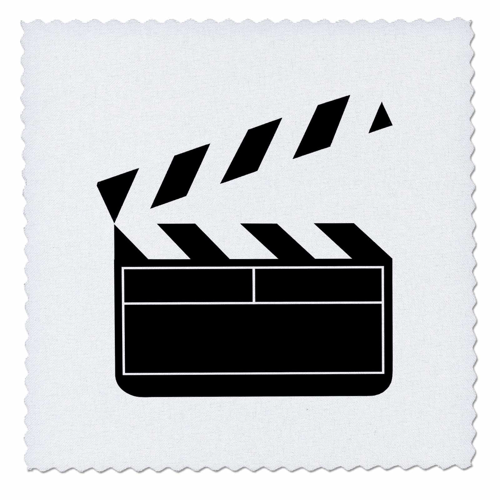 3D Rose Movie Clapboard Quilt Square - 10x10 Inch Fabric Patch for DIY Quilting, Sewing & Craft Projects - Perfect for Film Enthusiasts & Home Decor