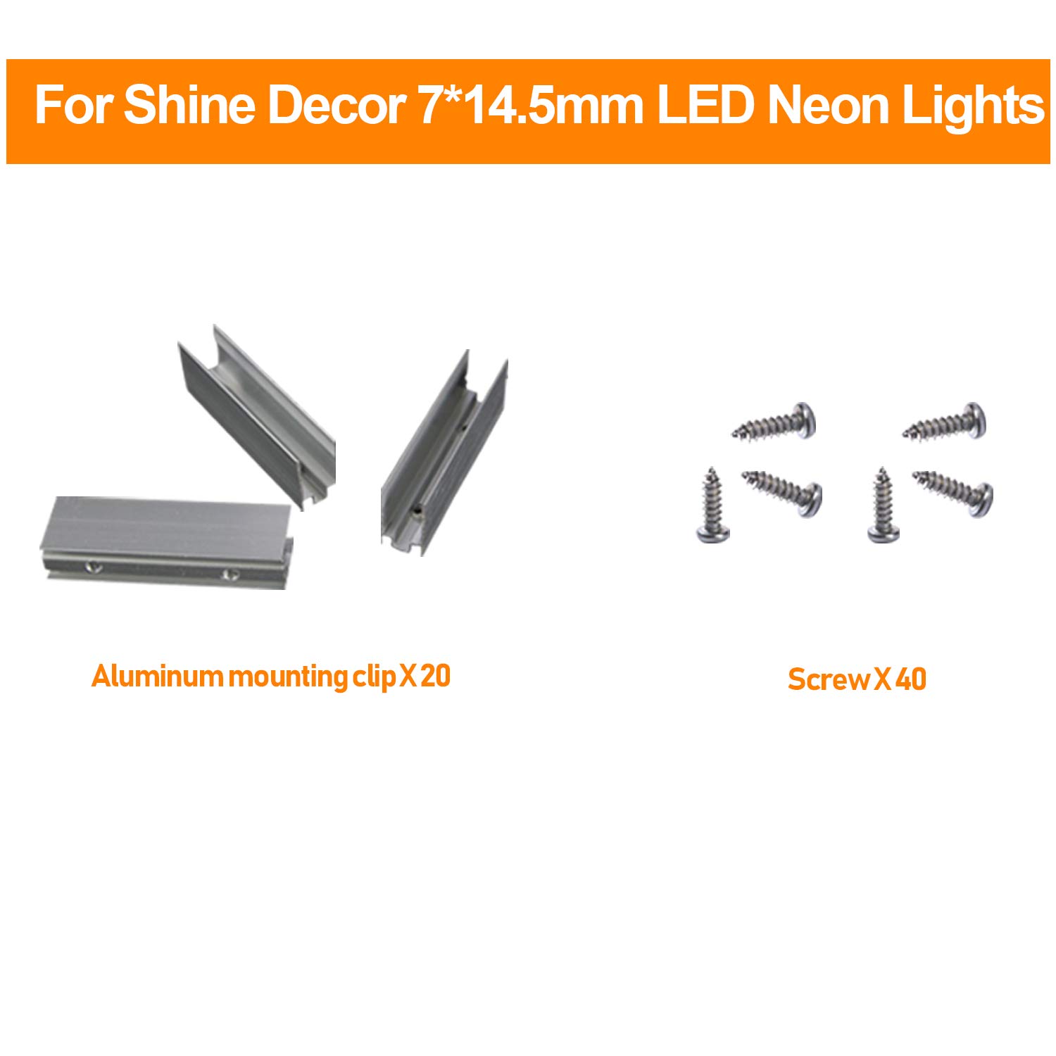 Mounting Clip Pack with 6300K White 50ft LED Neon Rope Lights Kit - Shine Decor Bundle for Home, Party & Outdoor Decoration