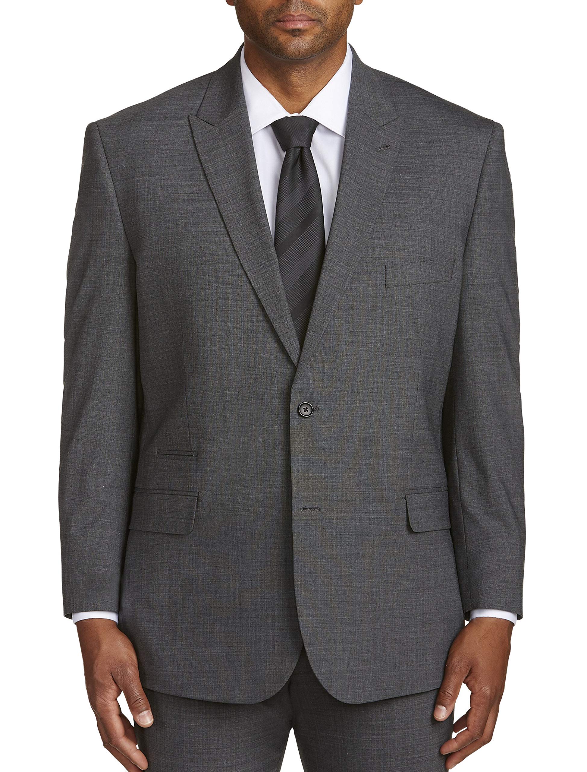 DXL Synrgy Big and Tall Performance Stretch Suit Jacket for Men - Comfortable Grey Business Blazer - Perfect for Office, Weddings & Formal Events