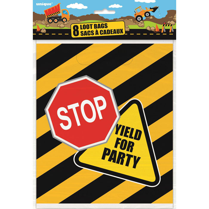 Construction Themed Happy Birthday Party Favors | Kids' Loot Bags for Construction Birthday Party Decorations & Goodie Bags