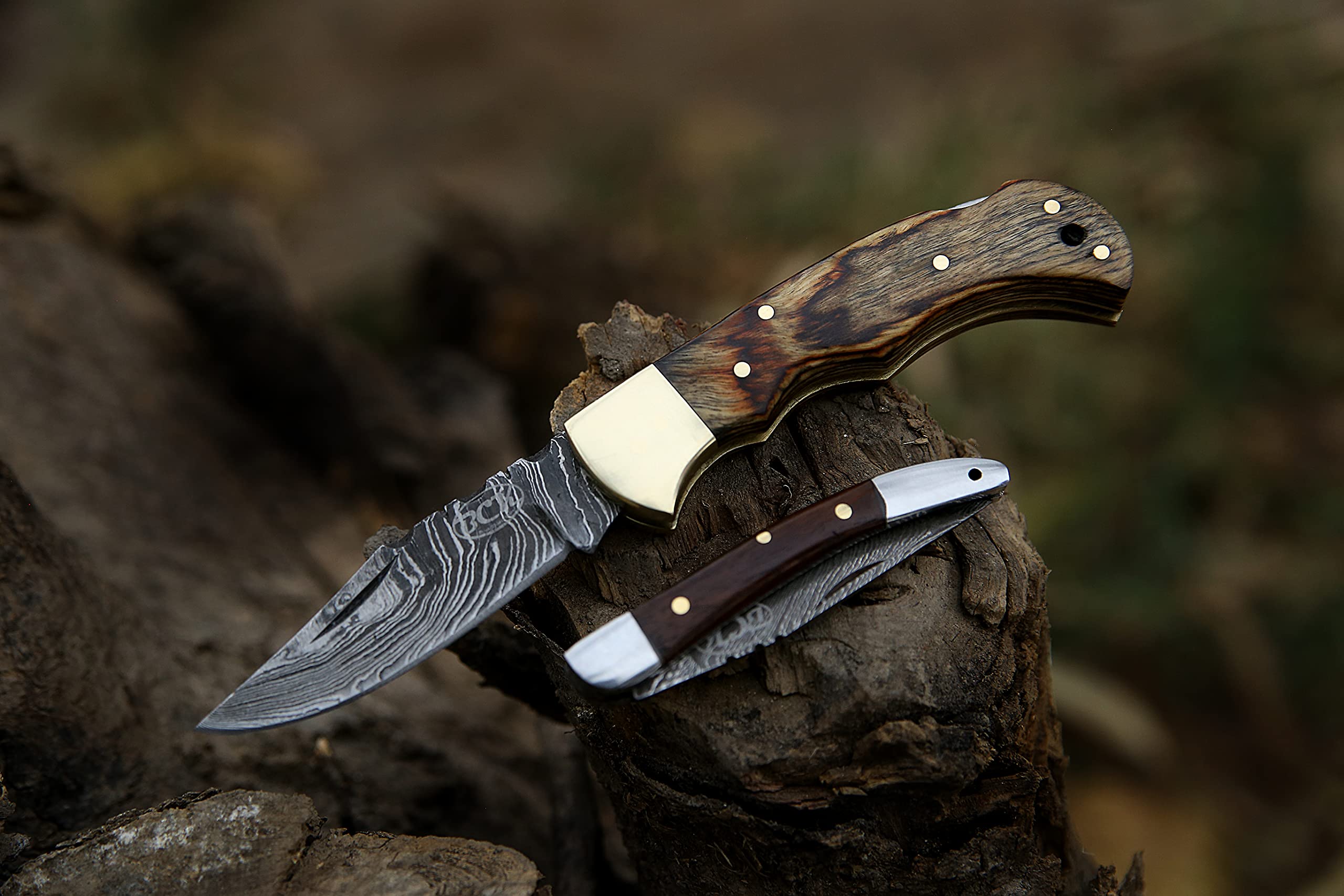 BCK 4-Piece Damascus Pocket Knife Set - 6.5