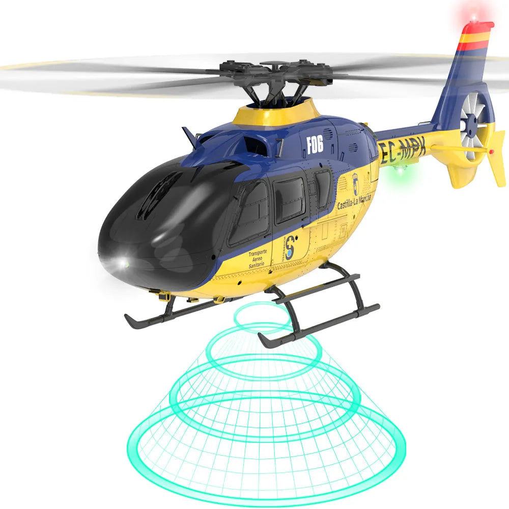 Yuxiang F06 EC135 Flybarless 6-Axis Gyro RC Helicopter - 3D Aerobatic Drone for Adults & Kids - Indoor & Outdoor Flying Toy for Beginners & Hobbyists
