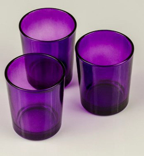 10 Pack Purple Glass Votive Tealight Candle Holders - Elegant Wedding, Christmas, Valentine's Day, Bridal Shower & Party Decorations - Perfect for Table Centerpieces, Home Decor, and Romantic Ambiance