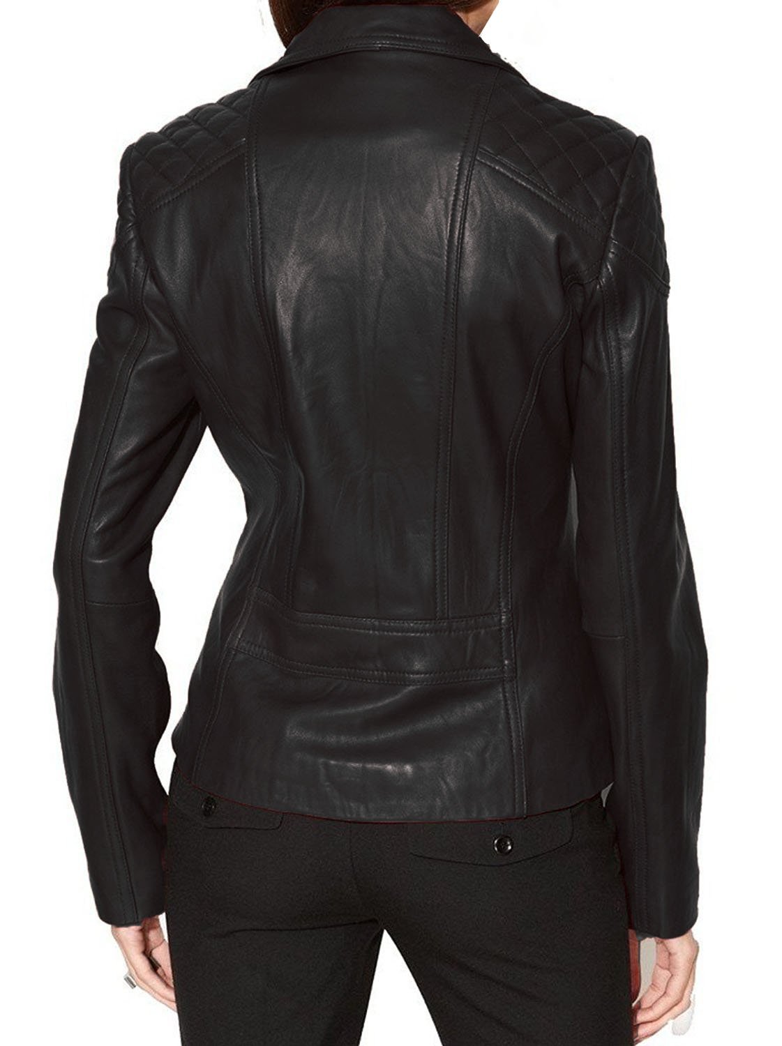 Women's Genuine Lambskin Biker Leather Jacket | Premium Quality Motorcycle Style | Perfect for Riding, Casual Outfits & Night Out