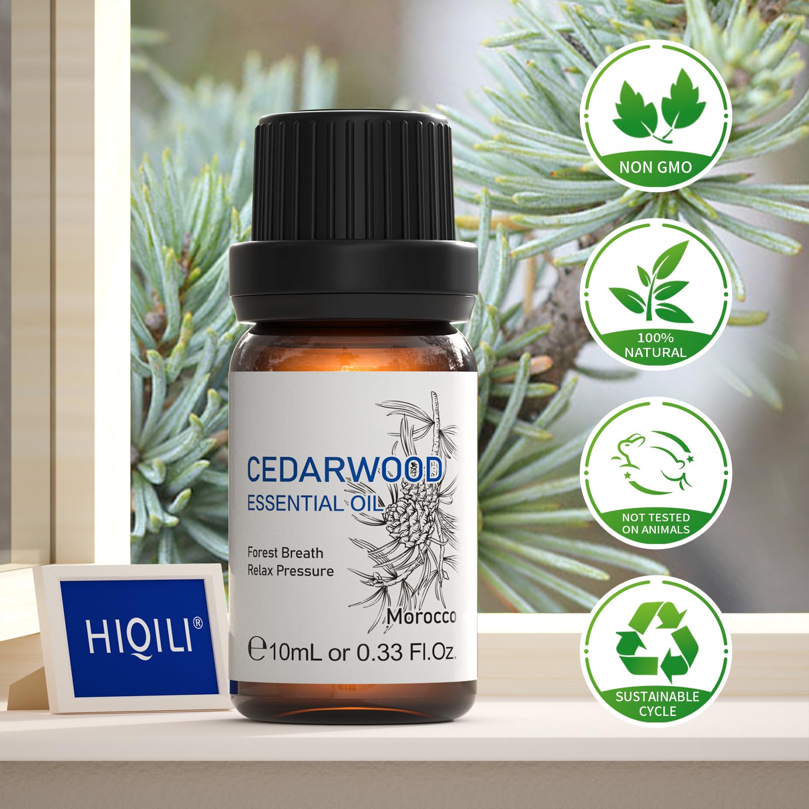 100% Pure Cedarwood Essential Oil (0.33 Fl Oz) - Natural Therapeutic Grade for Hair Growth, Skin Care, Aromatherapy | Perfect for Diffusers, DIY Soap Making, Room Sprays & Relaxation | 10ml Bottle