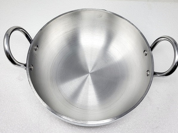 Premium Tabakh Aluminum Kadai with Lid - 20cm Heavy Duty Indian Cooking Pot for Biryani, Curry & Deep Frying - Perfect for Home Kitchens & Restaurant Use
