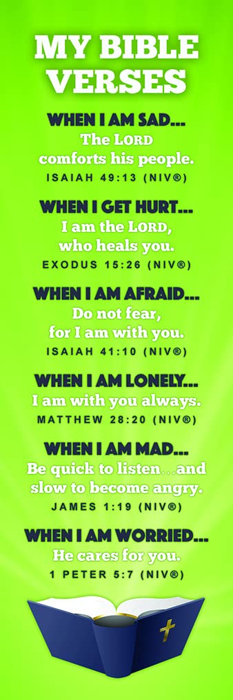 Inspirational Christian Bookmarks with Bible Verses - Religious Bookmarks for Kids & Teens - 6.5 x 2 Inch Scripture Bookmarks - Pack of 25 - Perfect for Church, Bible Study & Sunday School Gifts