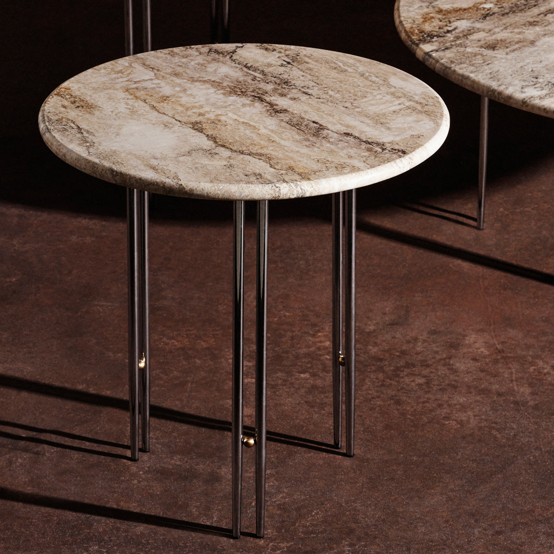 Gubi GamFratesi IOI Side Table - Modern Scandinavian Design End Table for Living Room, Bedroom & Office - Stylish Accent Table with Wooden Base & Marble Top