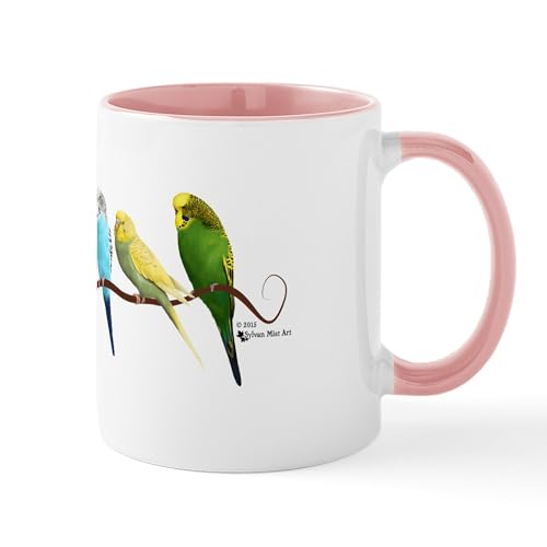 White/Pink Inside - Parakeets & Cockatiels Mugs