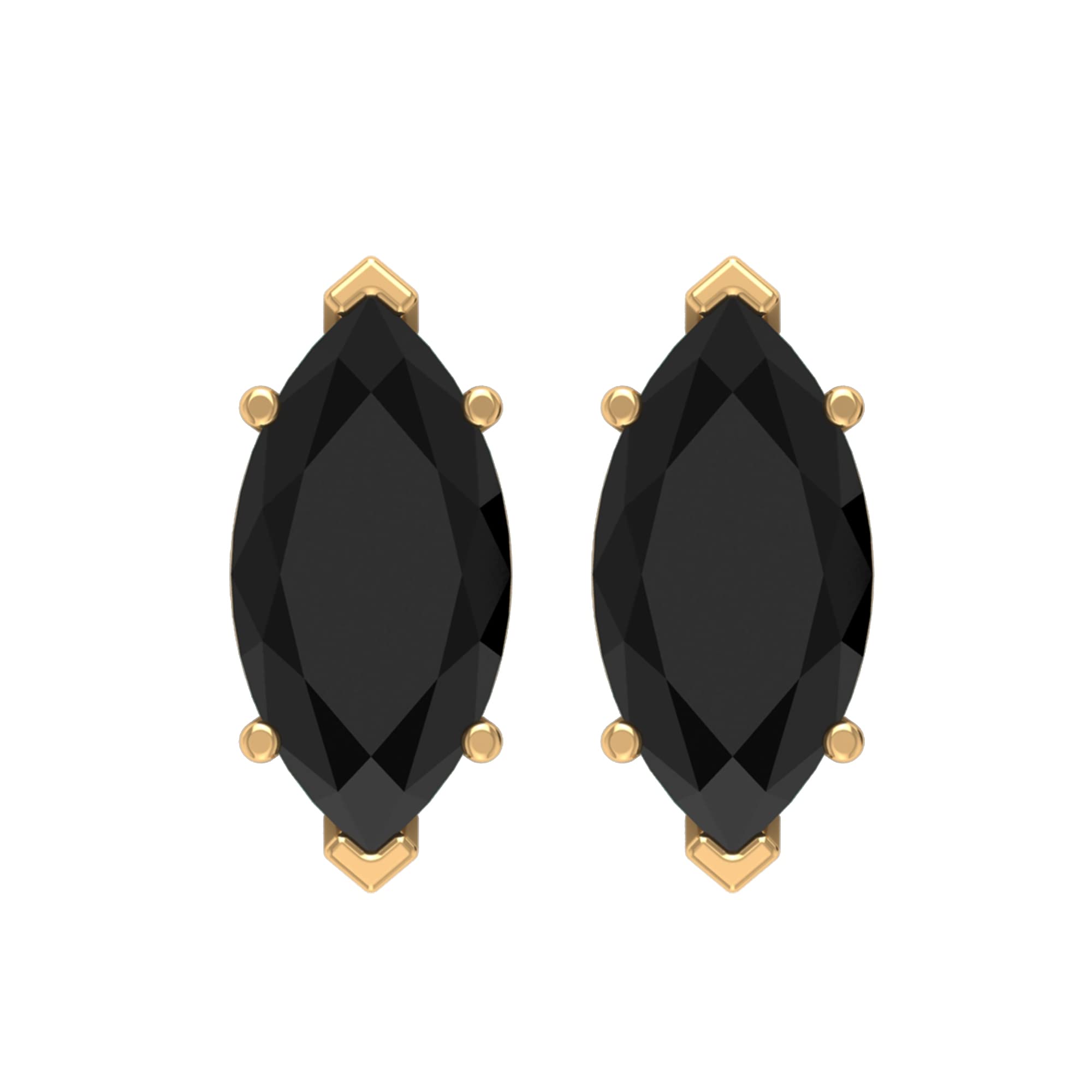 Natural Black Spinel Solitaire Stud Earrings for Women - Hypoallergenic Sterling Silver Earrings - Perfect Birthday, Anniversary & Valentine's Day Jewelry Gift for Her - Elegant Everyday Wear & Special Occasion Accessories