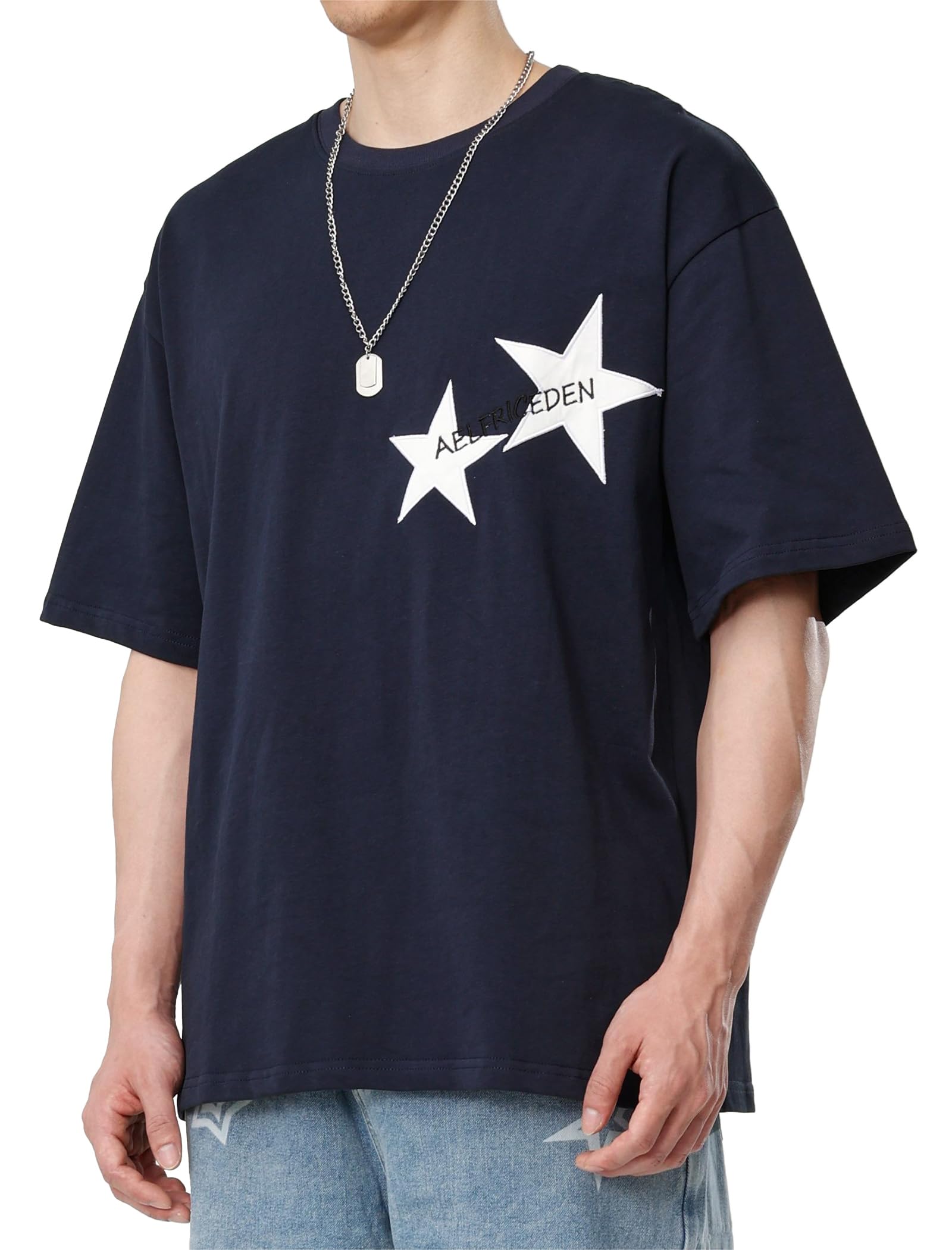 Aelfric Eden Star Graphic Tees - Unisex Oversized T-Shirts for Men & Women | Casual Summer Baggy Streetwear Tops | Perfect for Music Festivals, Street Style & Everyday Wear