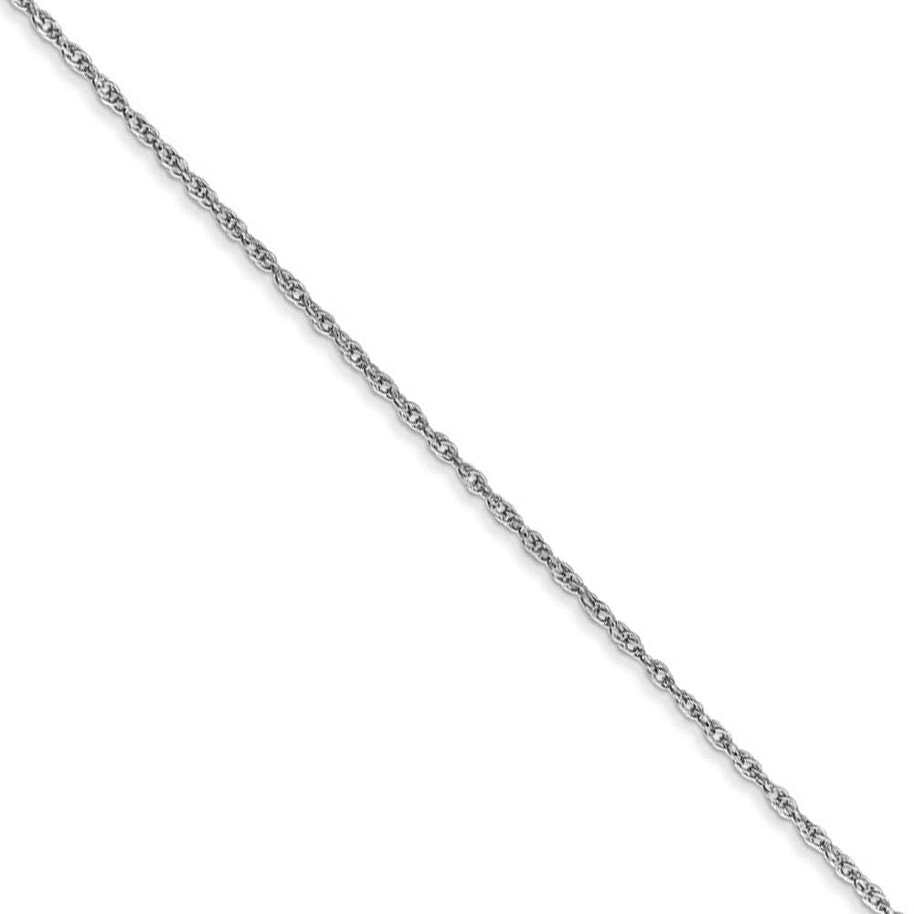 0.8mm Black Bow 10K White Gold Baby Rope Chain Necklace for Women - Elegant Layering Jewelry for Everyday Wear, Gifts & Special Occasions