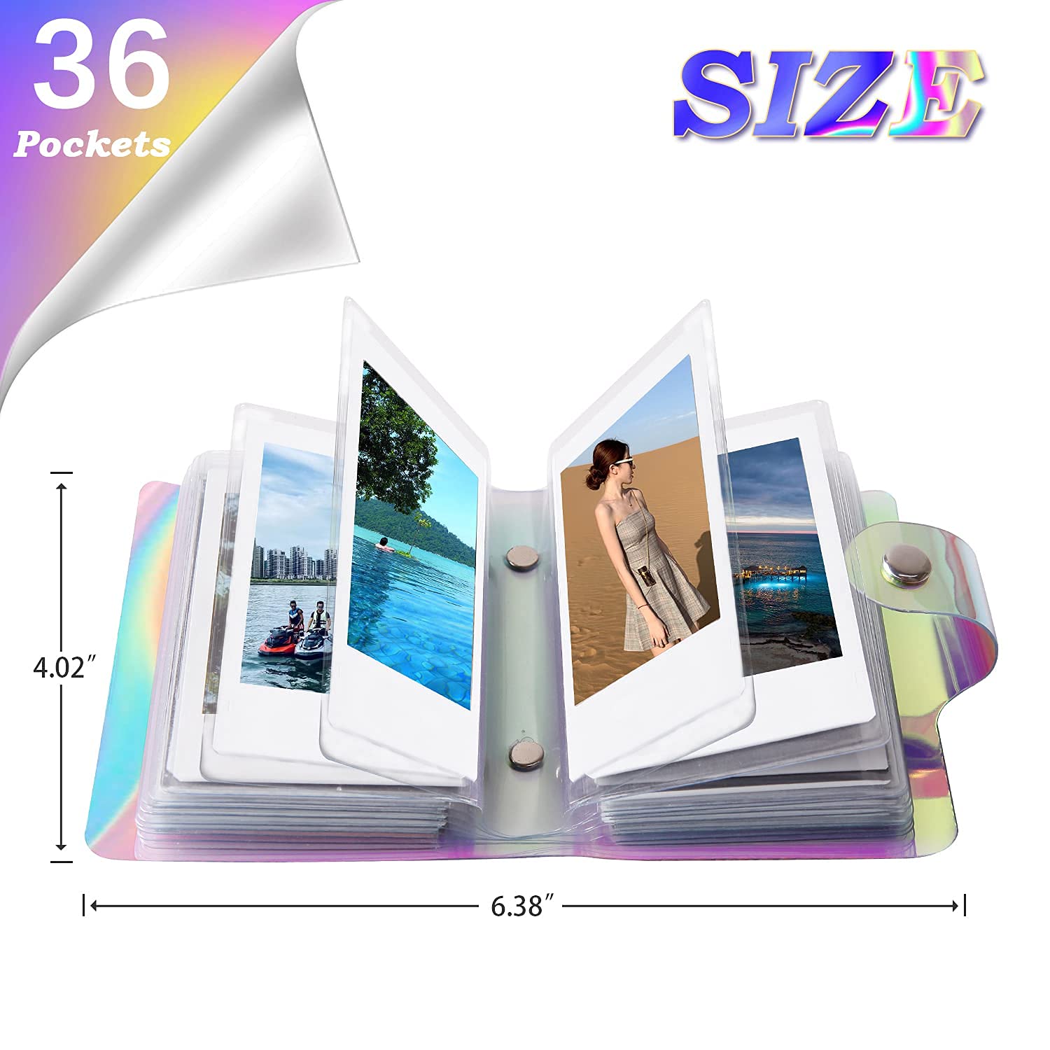 4-Pack 36-Pocket 2x3 Small Photo Album - Compatible with Fujifilm Instax Mini, Polaroid Snap, Z2300, SocialMatic Instant Cameras & ZIP Instant Printer - Perfect for Storing Travel Memories, Party Photos & Instant Prints