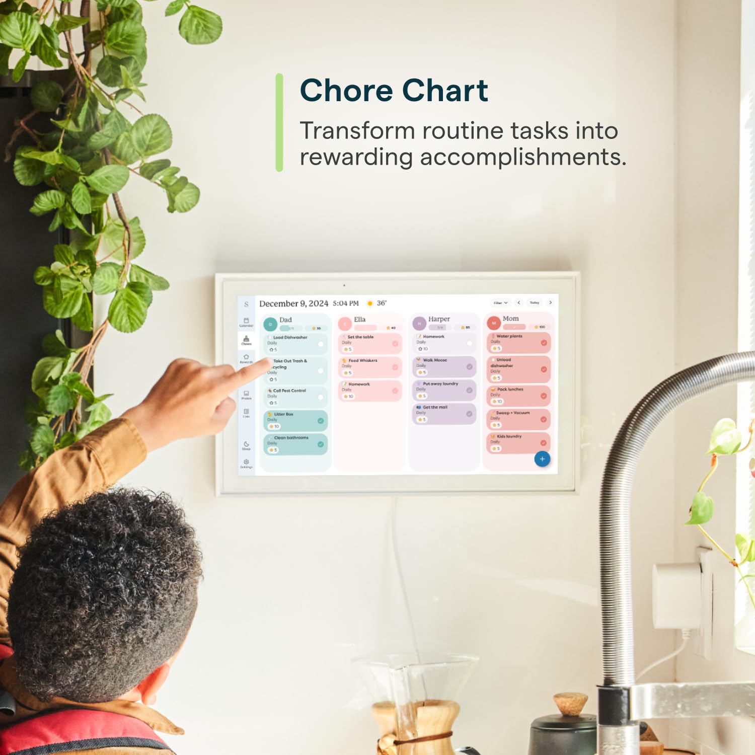 Skylight Calendar: 15-inch Digital Family Organizer with Smart Touchscreen – Interactive Wall-Mounted Display for Schedules & Chore Charts | Perfect for Home, Office & School Planning in 2025 | Includes Wall Mount & Planner Features