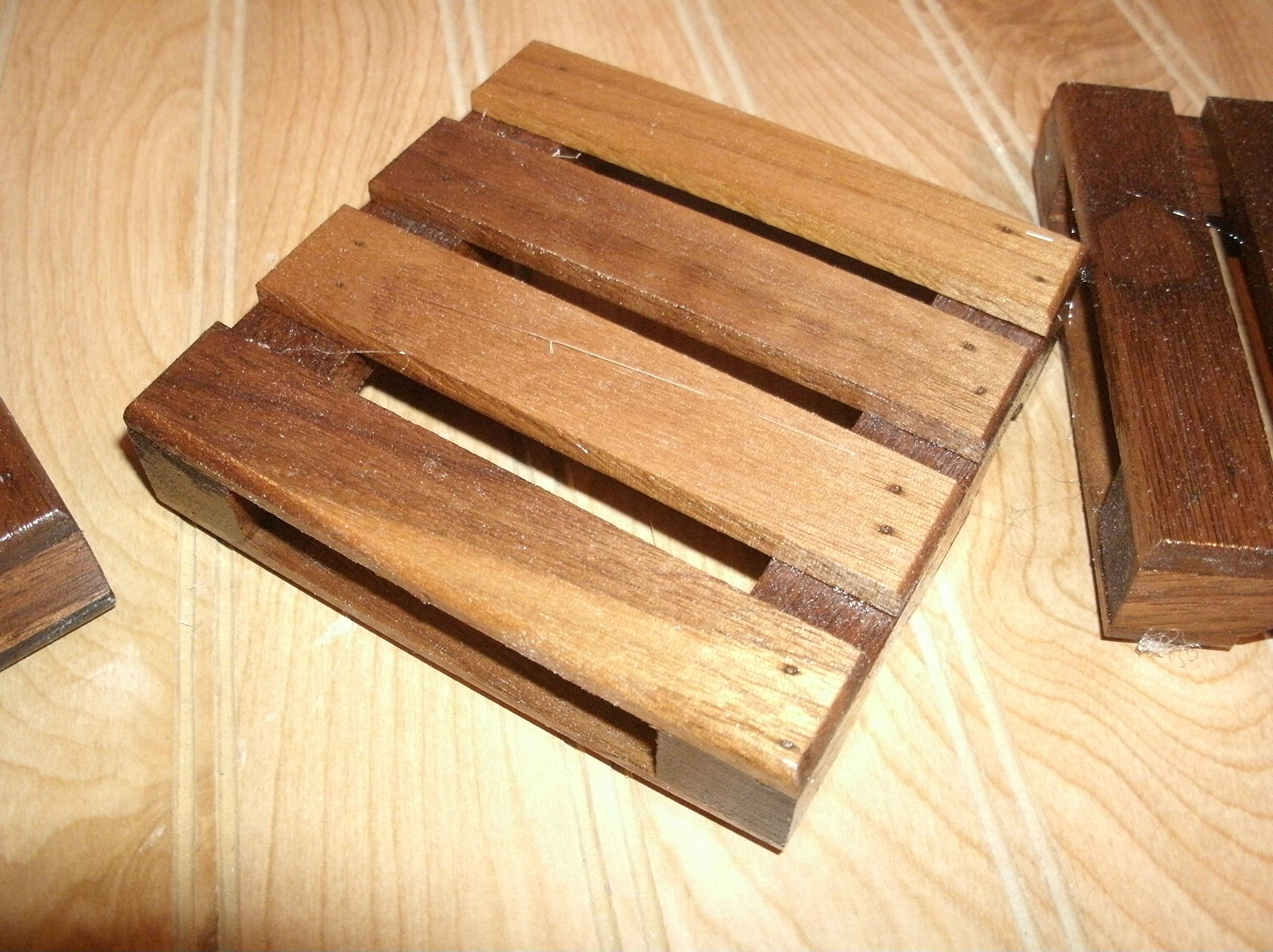 Premium Walnut Wood Pallet Coaster Set of 4 - Natural Wood Drink Coasters for Hot & Cold Beverages - Perfect for Home, Office, Bar, and Restaurant Use