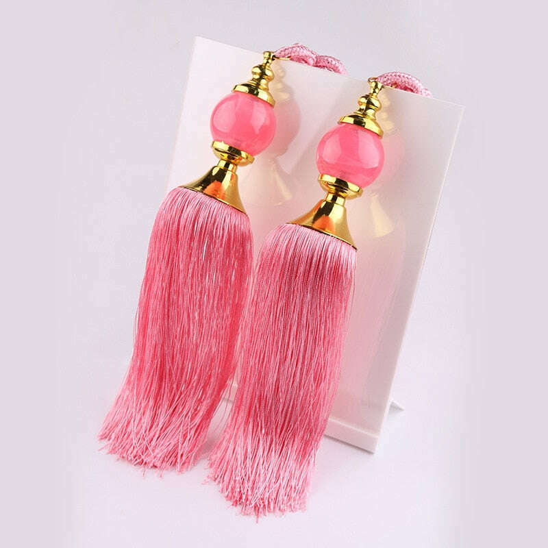 Elegant Kara Poly Jade Ball Tassel Curtain Tieback Holder - Stylish Window Drapes Accessory for Living Room, Bedroom & Home Decor