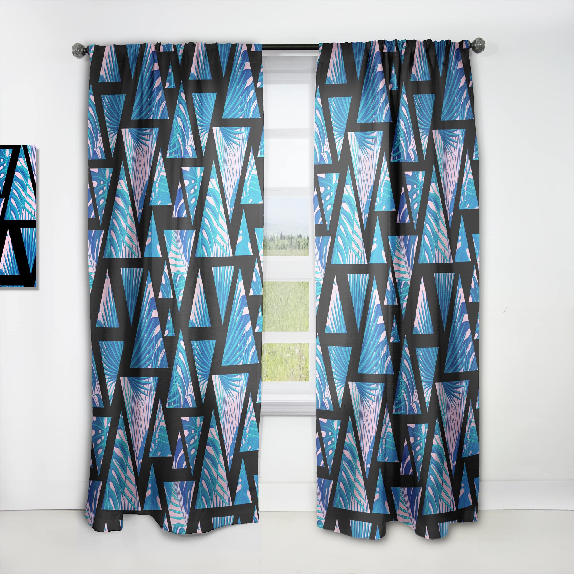DesignQ Retro Floral Pattern XIV Thermal Insulated Curtains - 52x120 Inch Single Panel for Bedroom & Living Room - Perfect for Home Decor, Light Blocking & Energy Saving