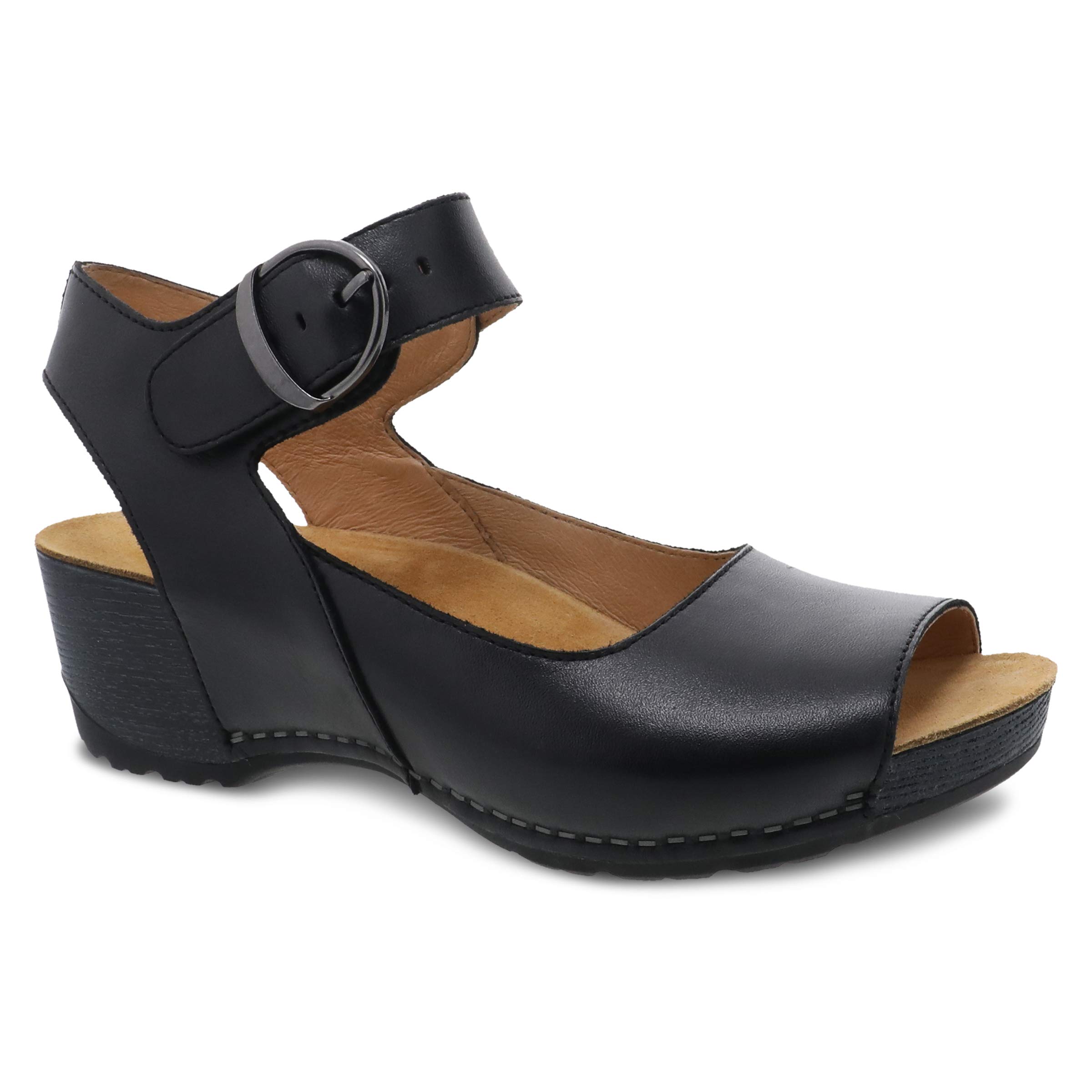 Dansko Women's Tiana Comfortable Leather Sandals - Breathable Arch Support for Walking, Travel & Summer Outfits