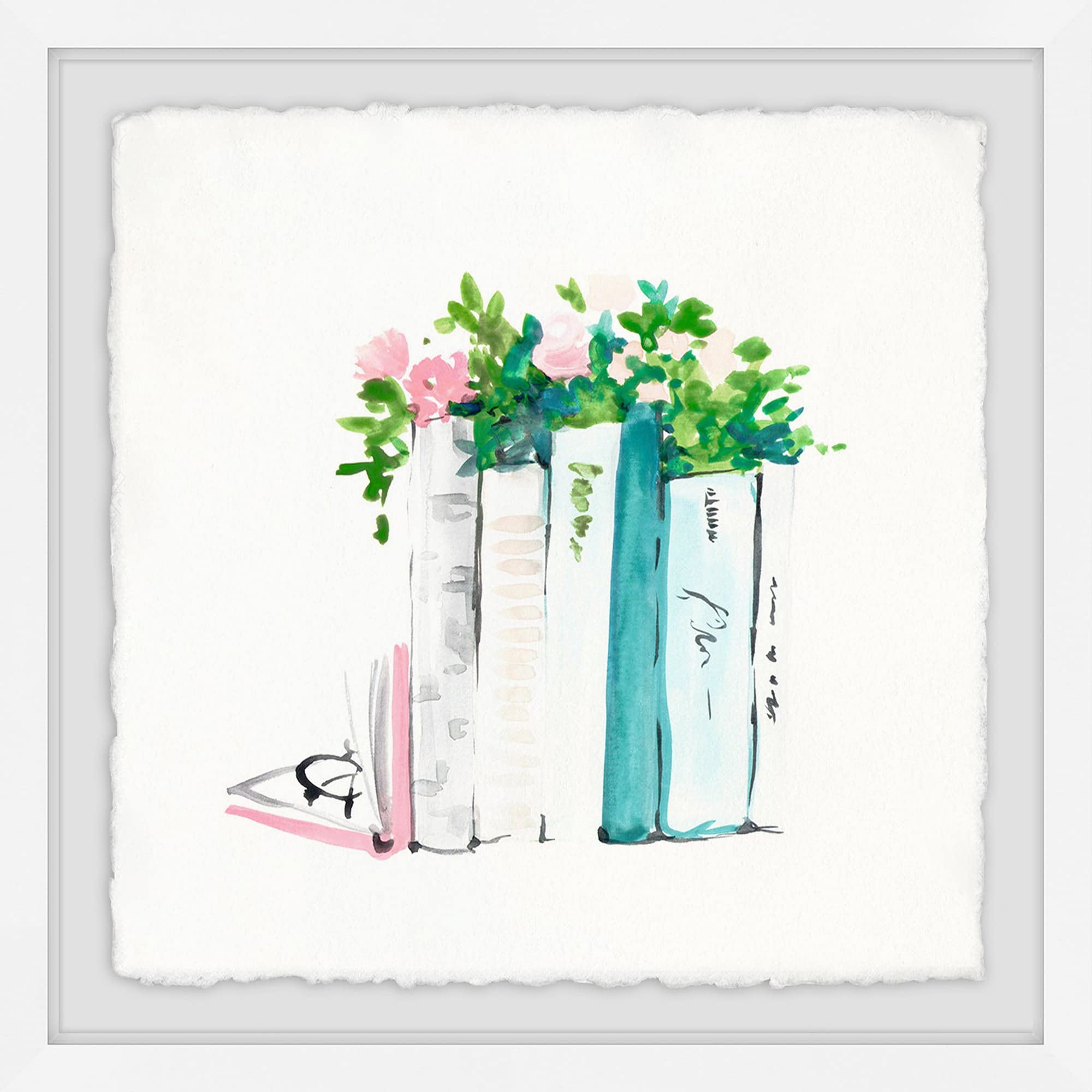 Marmont Hill - Handmade Framed Canvas Print 32x32 Inches, Floral Botanical Wall Art for Living Room, Bedroom & Office Decor
