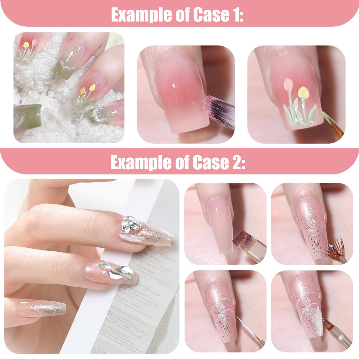 KINGMAS 10Pcs Professional Nail Art Brush Set - Gel Polish Painting Brush, Liner Brush, Dotting Pen & Dust Cleaning Brush for DIY Nail Design - Perfect for Home, Salon & Manicure Kits