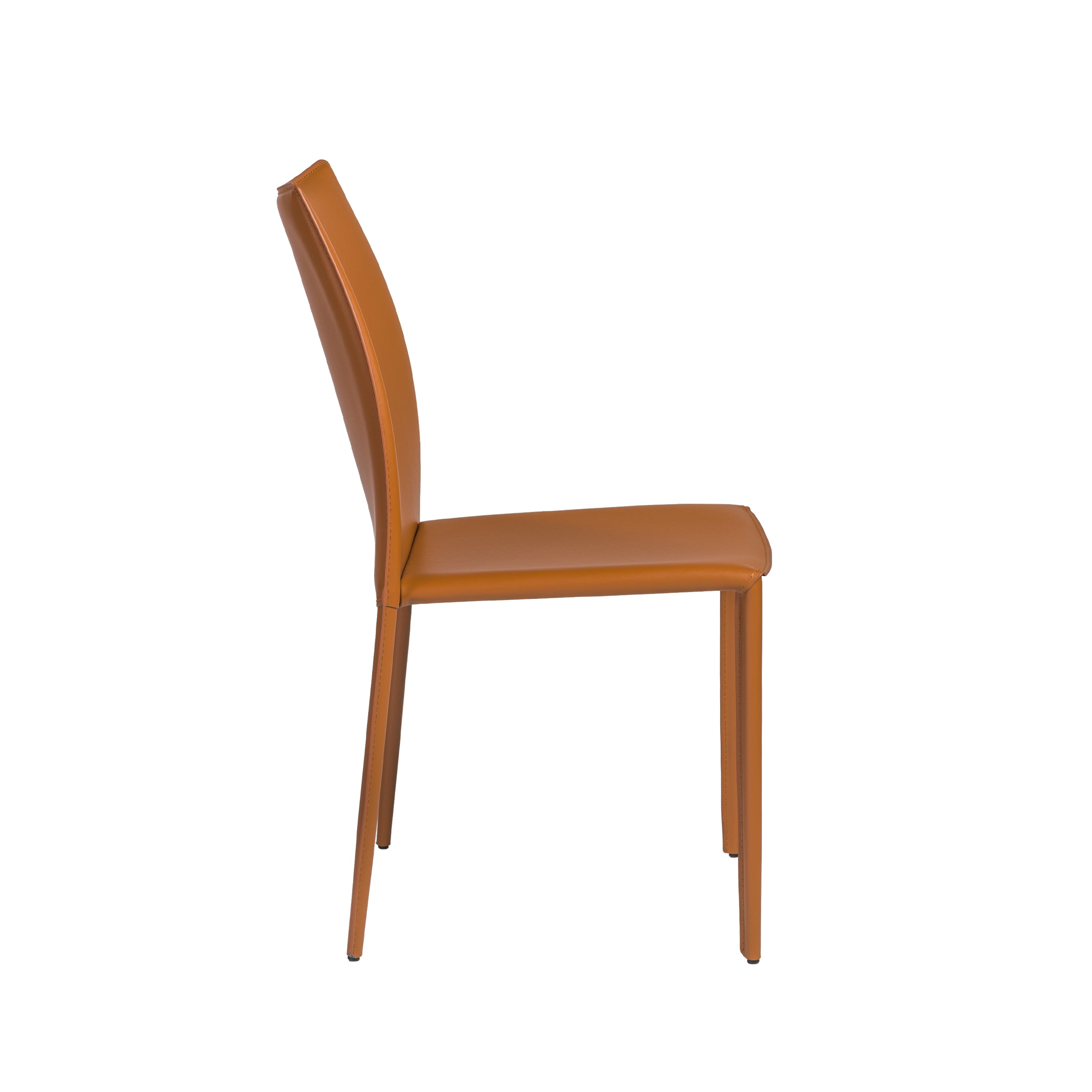 Euro Style Dalia Stacking Side Leather Chairs - Set of 2, Modern Stackable Dining Chairs for Small Spaces, Kitchen, Office or Outdoor Use