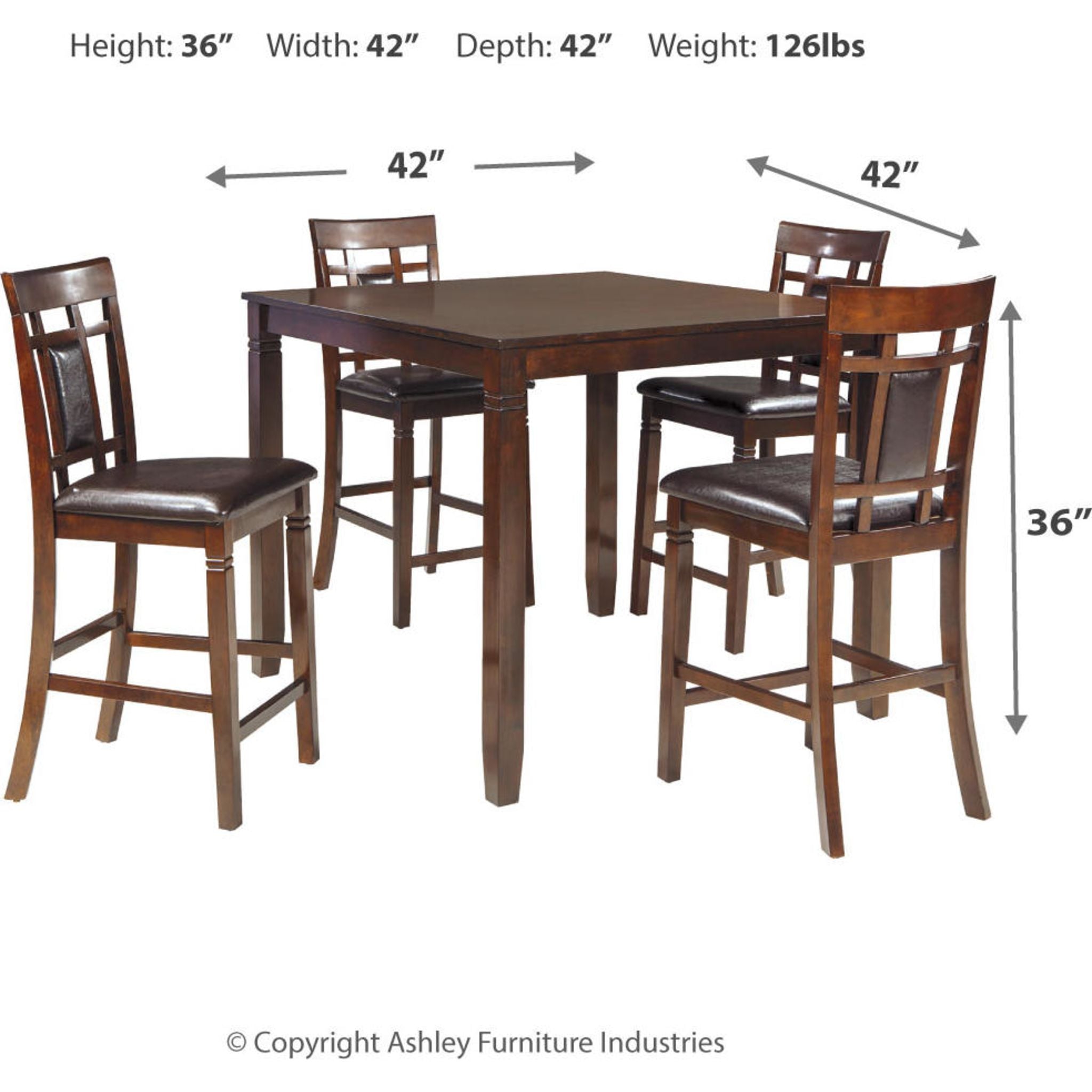 Bennox 5-Piece Counter Height Dining Set - Modern Kitchen Table & Stools for Small Spaces, Breakfast Nook, or Apartment - Easy Assembly & Space-Saving Design