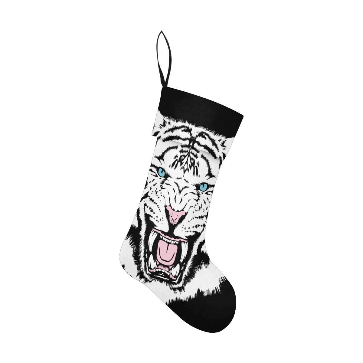 Angry Tiger Face Christmas Stockings - Festive Holiday Decorations for Fireplace, Gifts for Family & Friends - Perfect for Xmas Tree Decor, Home Party & Winter Celebrations