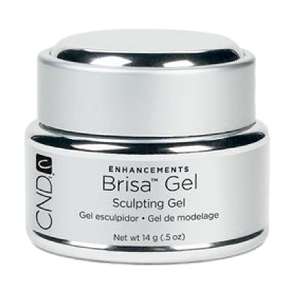 CND Enhancements Brisa Sculpting Gel - Pure White Opaque Nail Builder (0.5 oz) | Professional UV/LED Gel for Strong Nail Extensions & Sculpting | Salon & Home Manicure Use