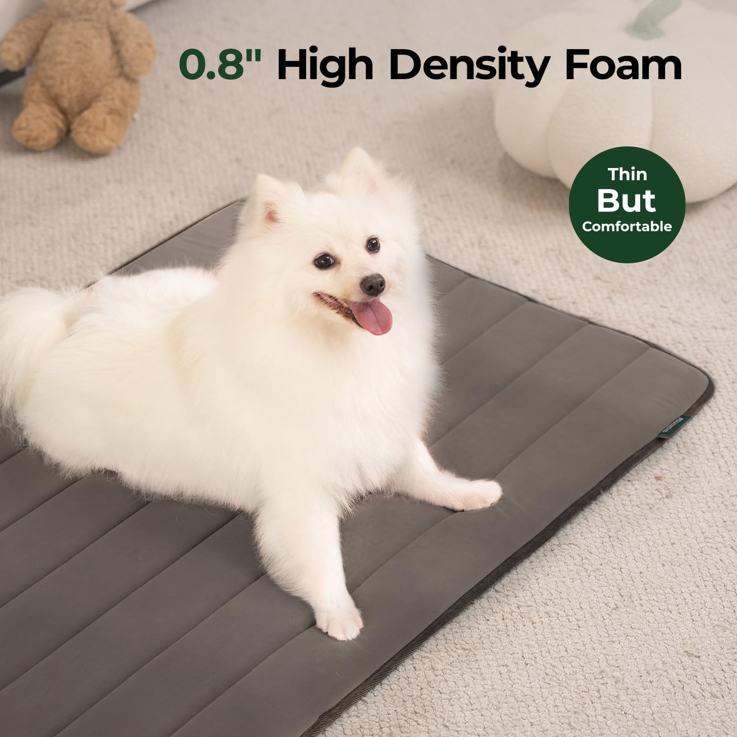 BALANCE Dog Crate Pad - Washable Water-Resistant Foam Kennel Mat for Medium Dogs | Comfortable Pet Bed for Crate Training, Travel & Home Use