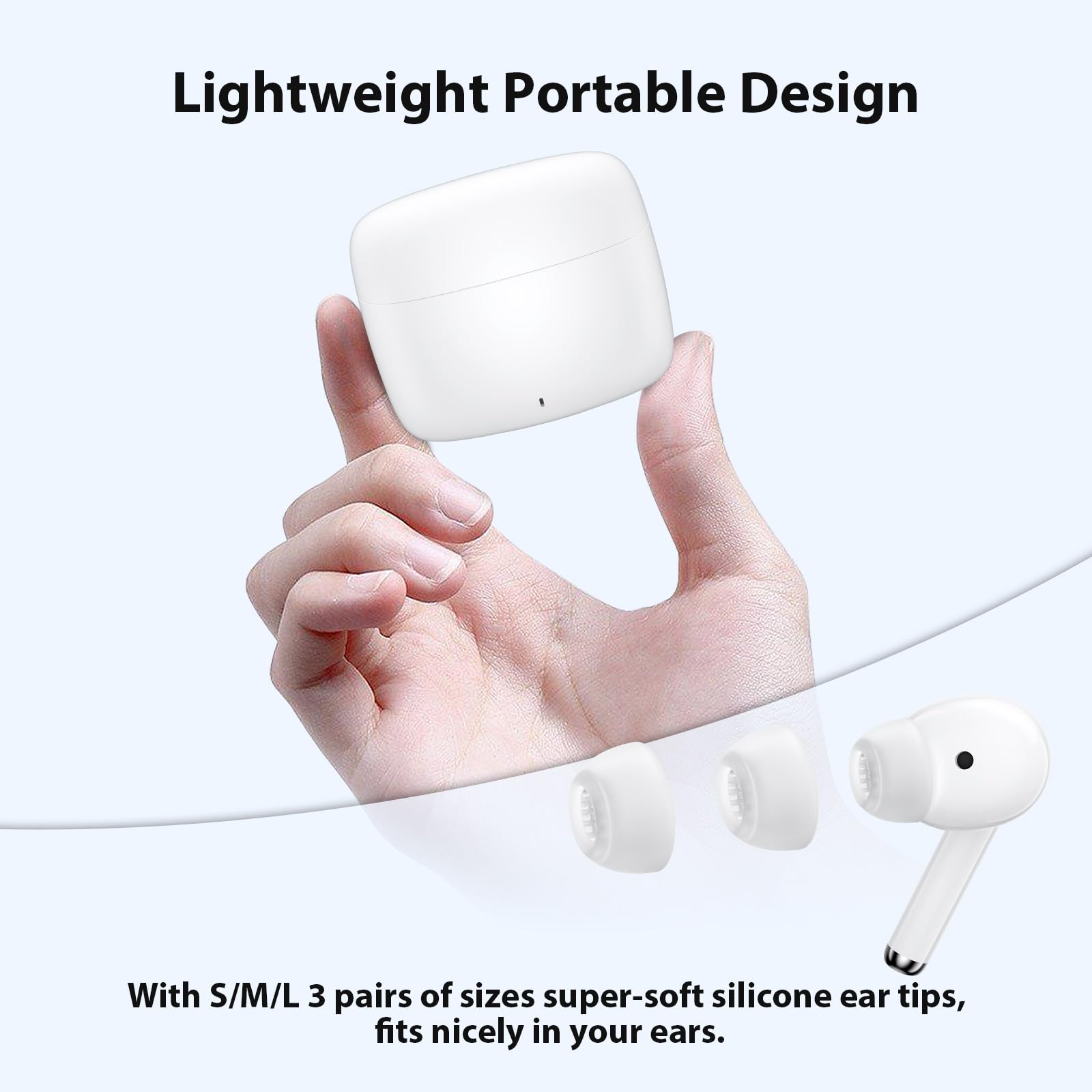 COOYA Wireless Earbuds Bluetooth 5.3 with ENC Noise Cancellation, 4 Mics, Deep Bass Stereo Sound - Compatible with iPhone 16 Pro Max/15/14/13, Samsung S25 Ultra/S24/S23/A15/A54, Pixel 9 - Perfect for Workouts, Commuting & Gaming