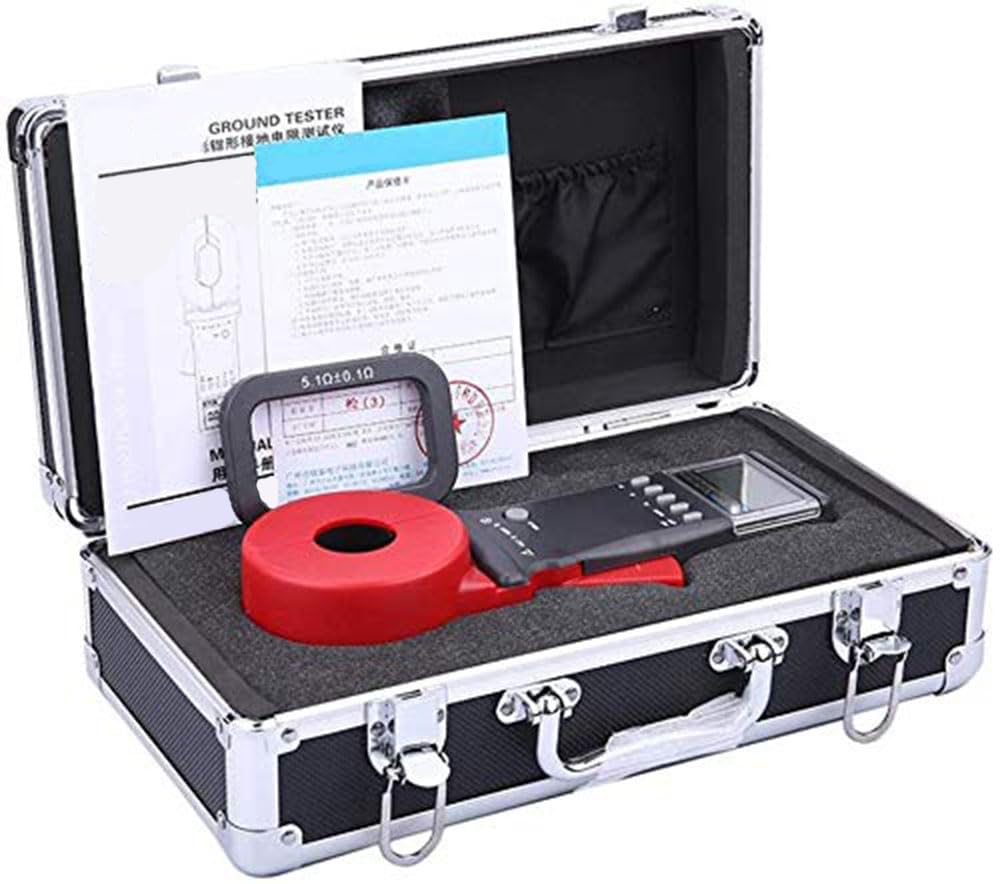 Digital Clamp Ground Resistance Tester Meter - 0.01 to 200Ω Range, LCD Display - for Electrical System Testing, Industrial Maintenance & Solar Panel Installation