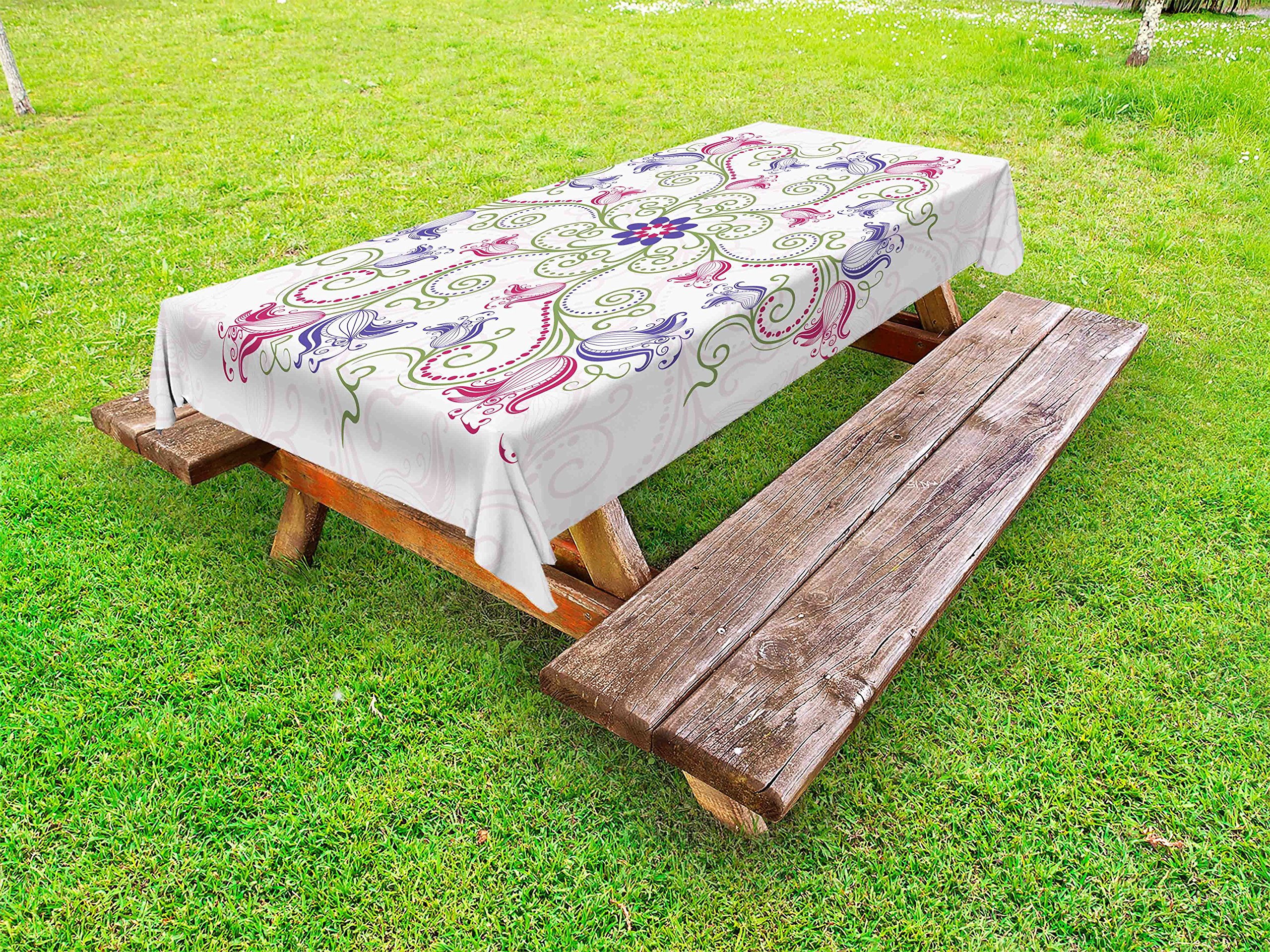Ambesonne Vintage Floral Round Tablecloth - 58